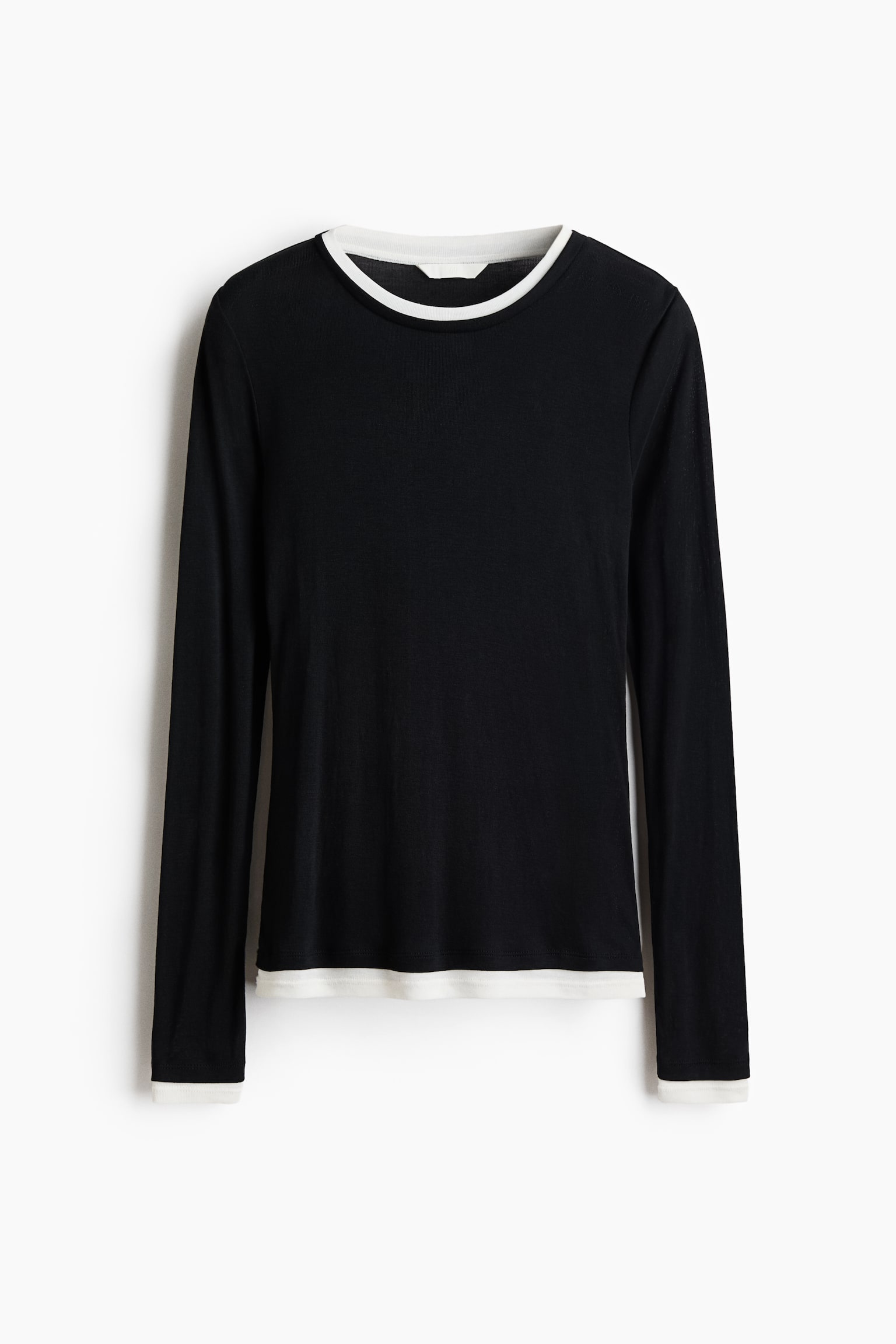 Layered-look top - Black/Dark dusty blue/Dark purple/Grey marl - 1