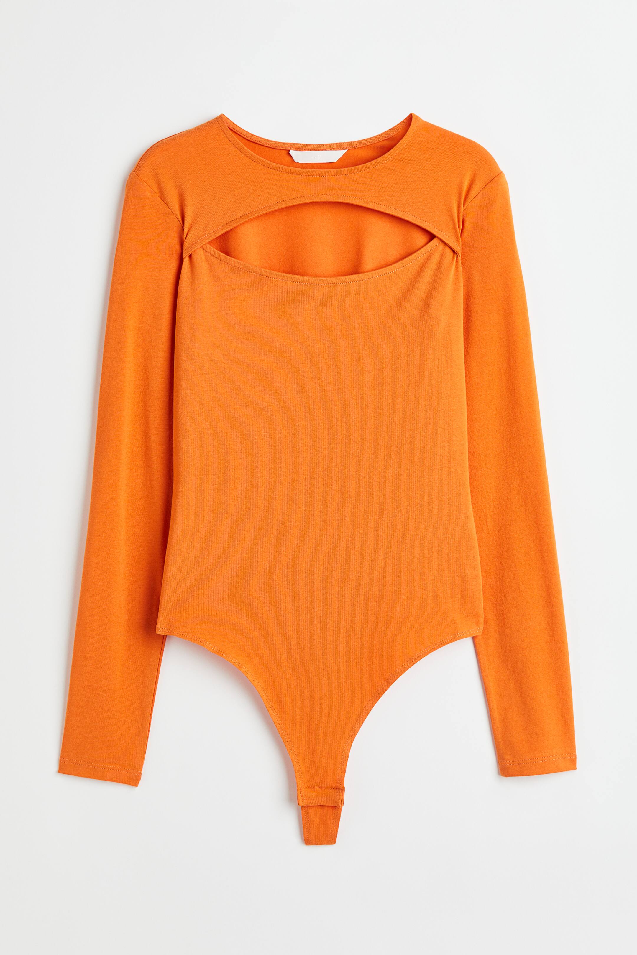Xem ảnh lớn hơn: Áo một mảnh lọt khe khoét hở - Màu cam - Ladies | H&M VN 1