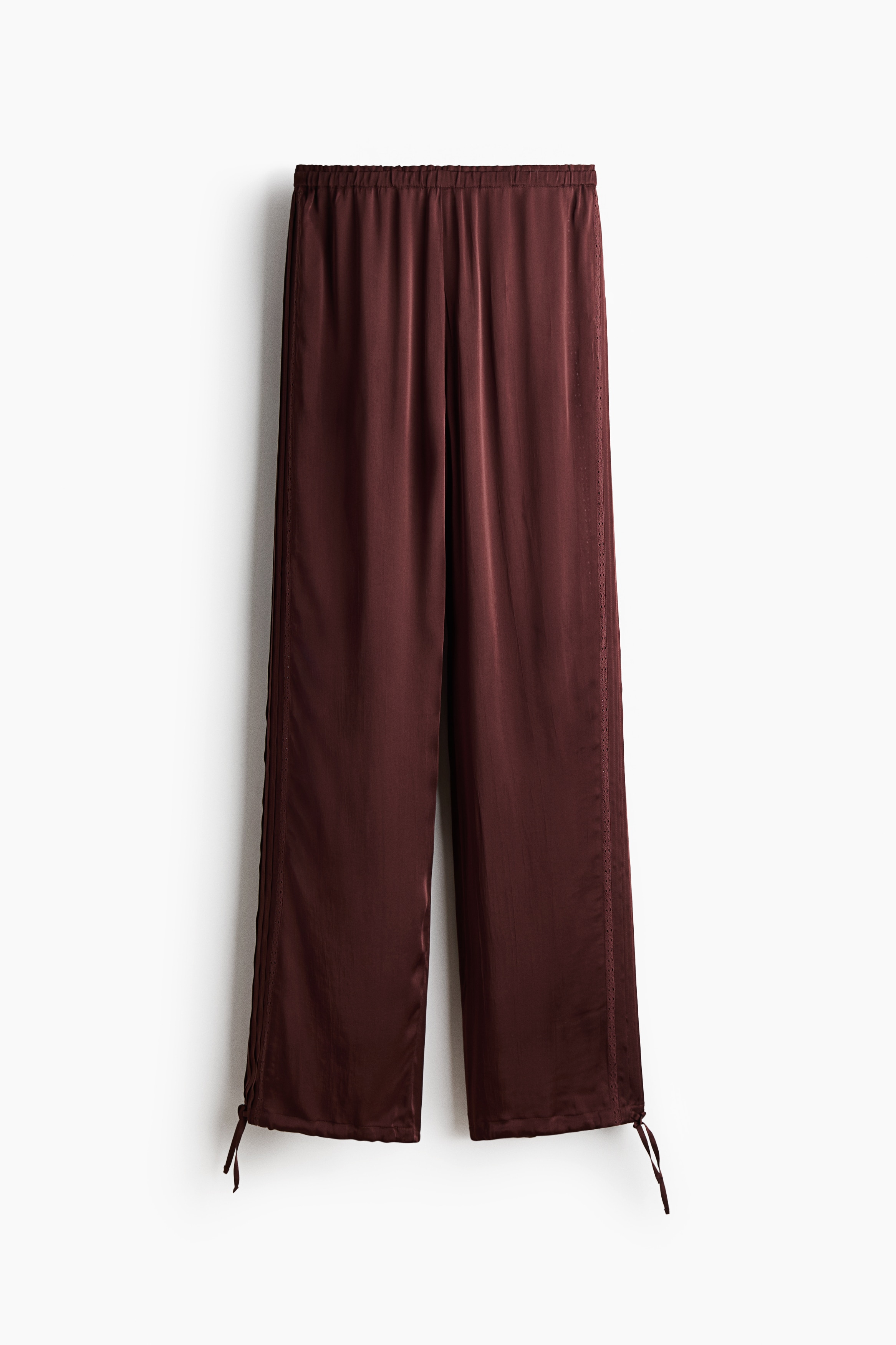 Pantalon en satin de viscose - Marron/Noir