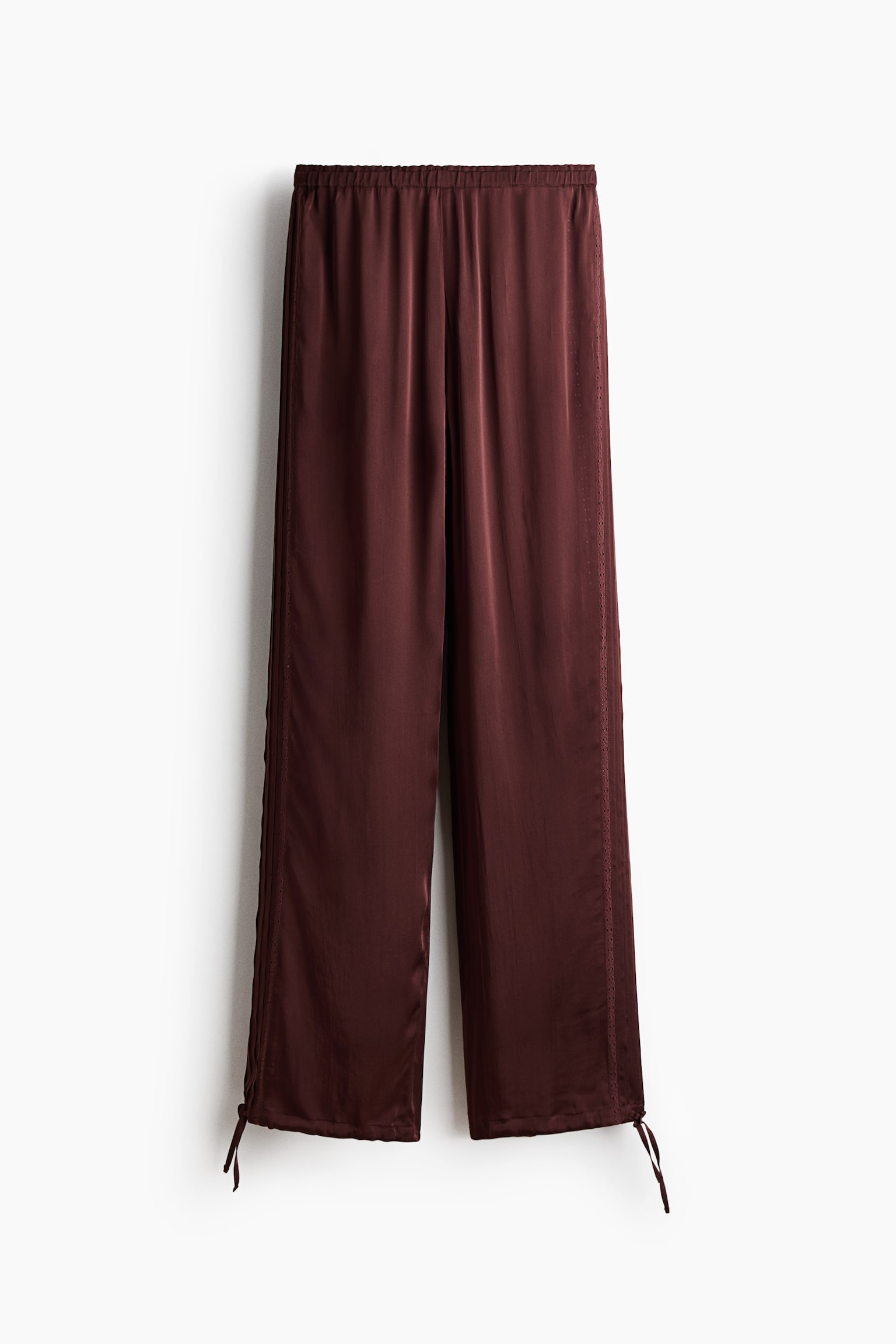 Viscose satin trousers - Brown/Black - 1