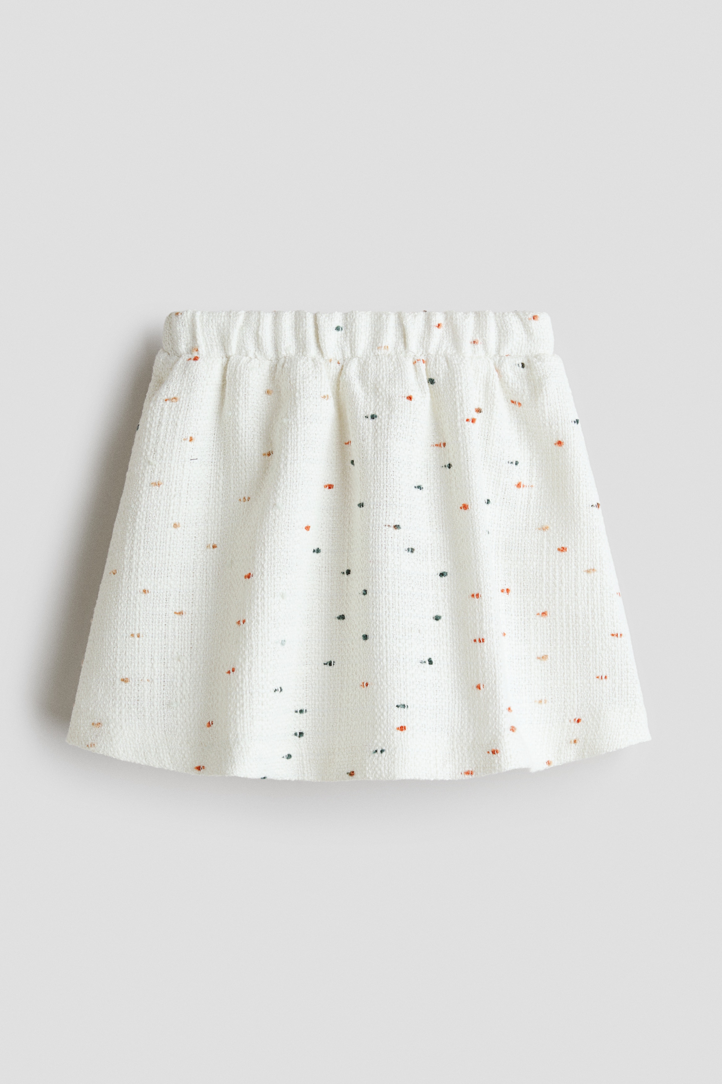 Bouclé skirt - White/Spotted