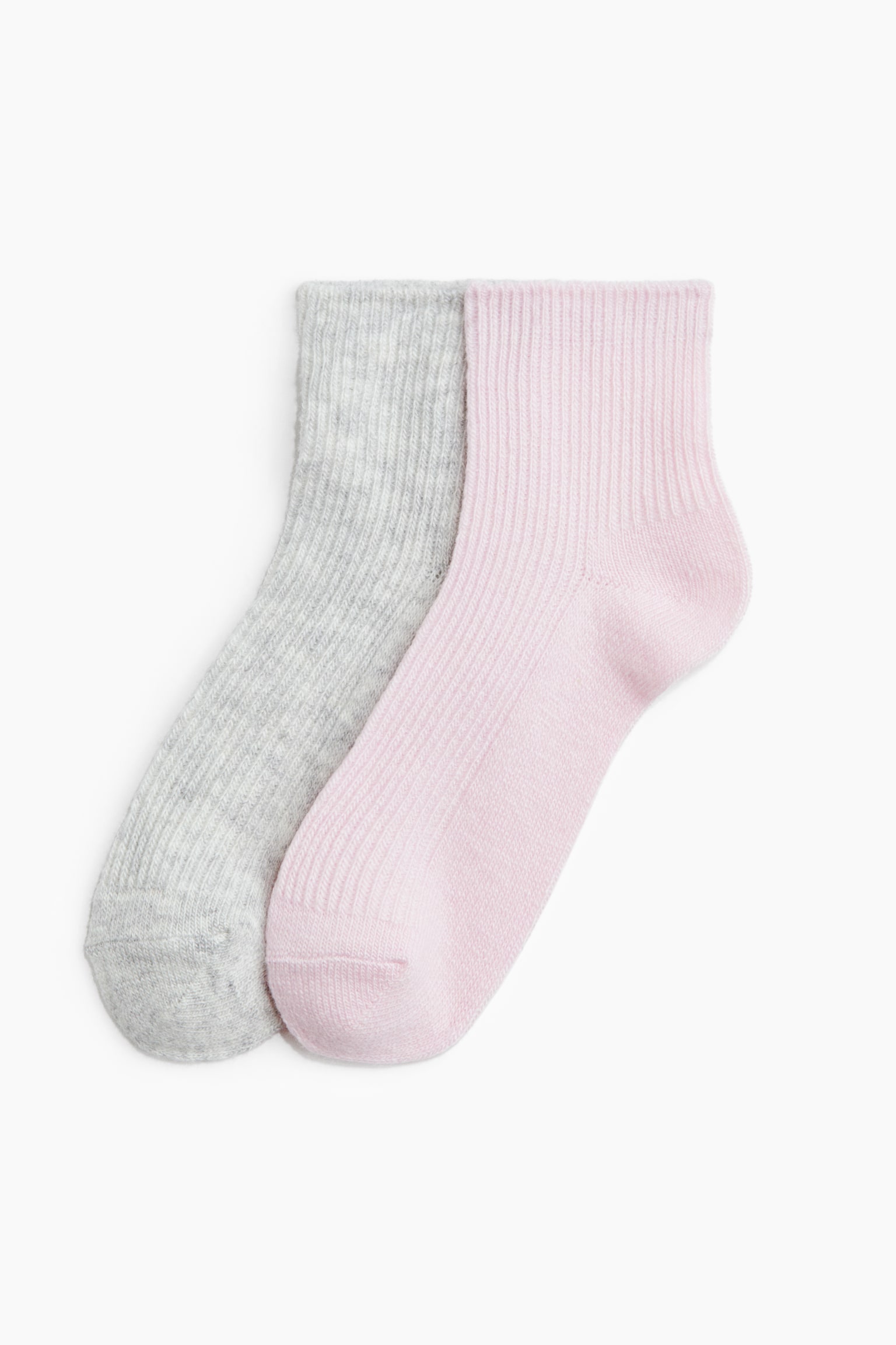 2-pack Calcetines al tobillo - Rosa claro/Gris jaspeado/Negro/Gris jaspeado oscuro - 1