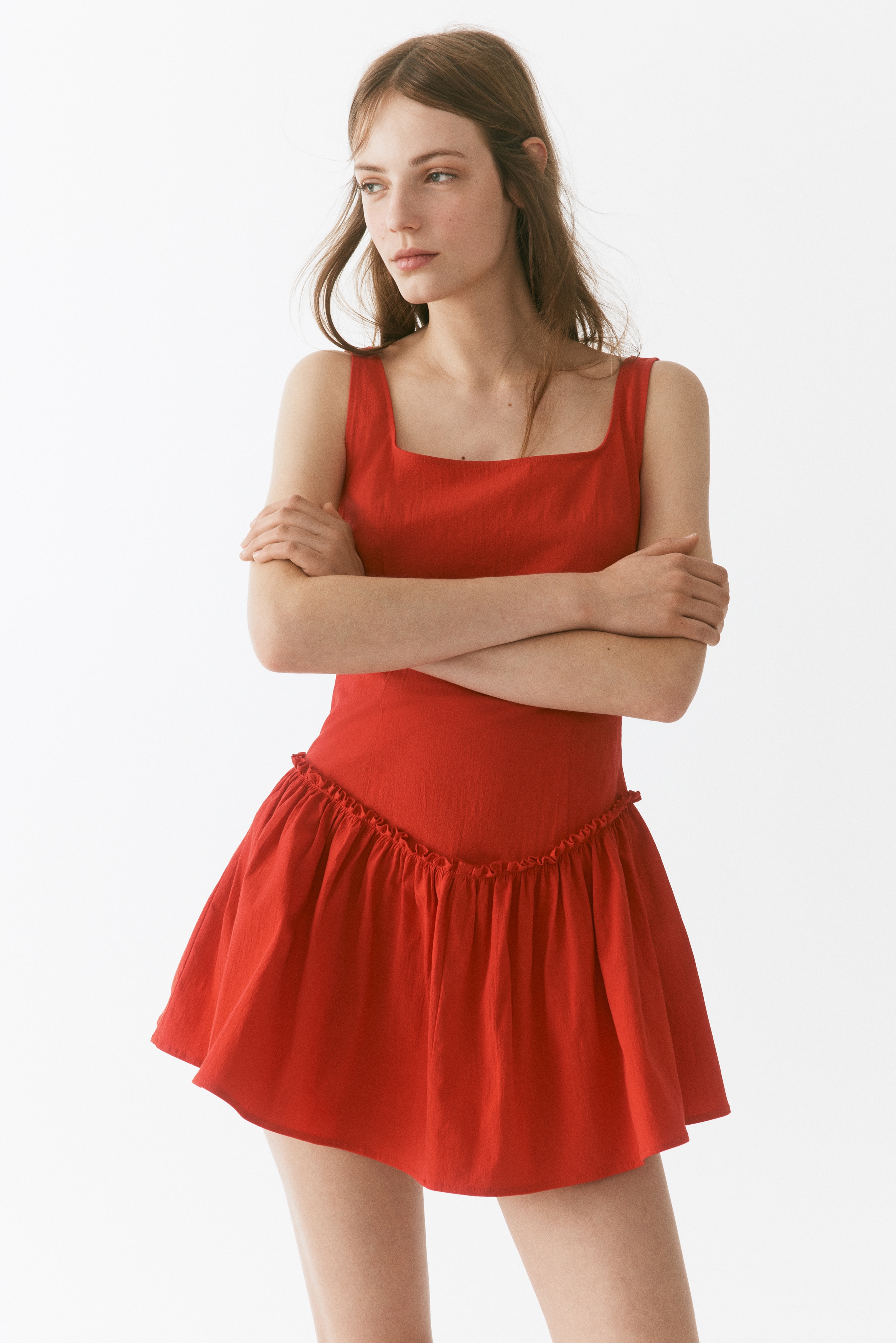 Flared-skirt crêpe dressModèle