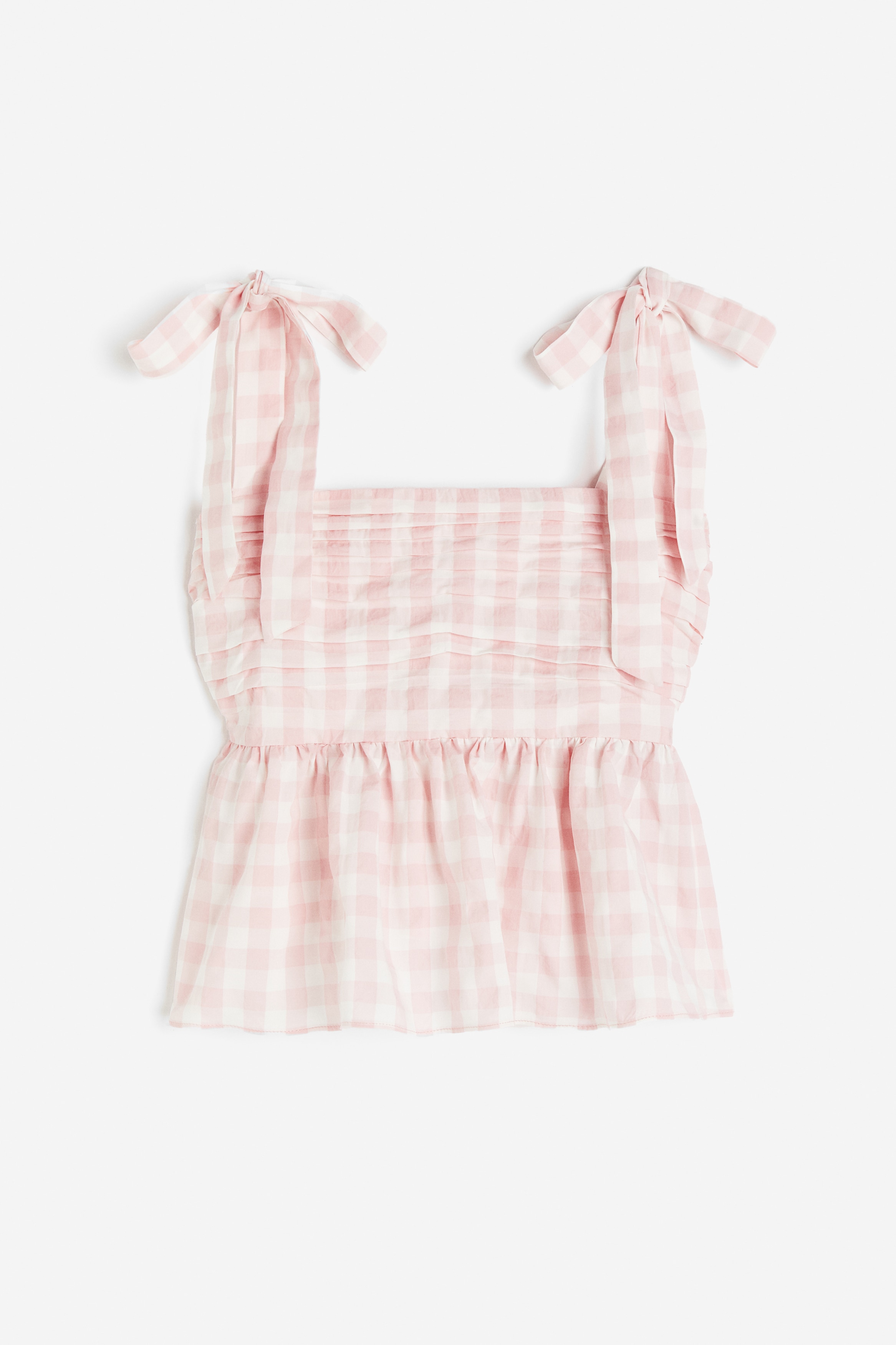 新品RANCLIC 2way ribbon peplum top GINGHAM 残りわずか】2way ribbon peplum top – RANCLIC