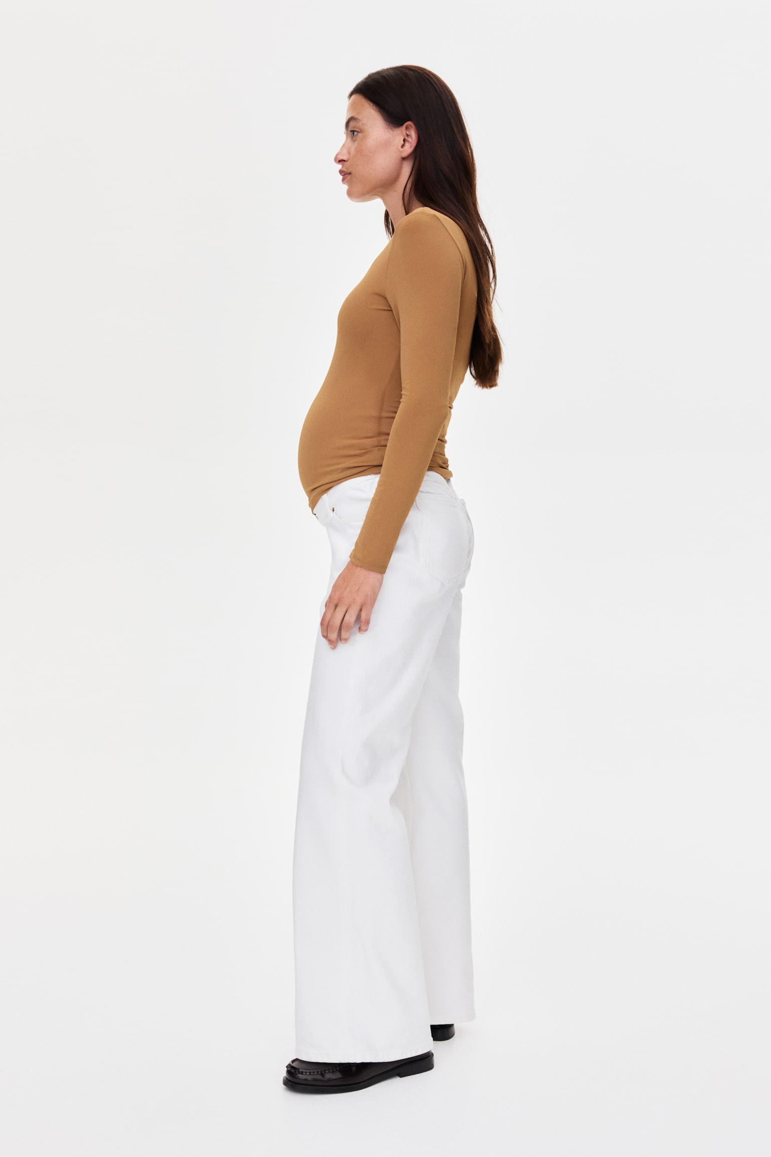 MAMA Wide jeans - לבן - 4