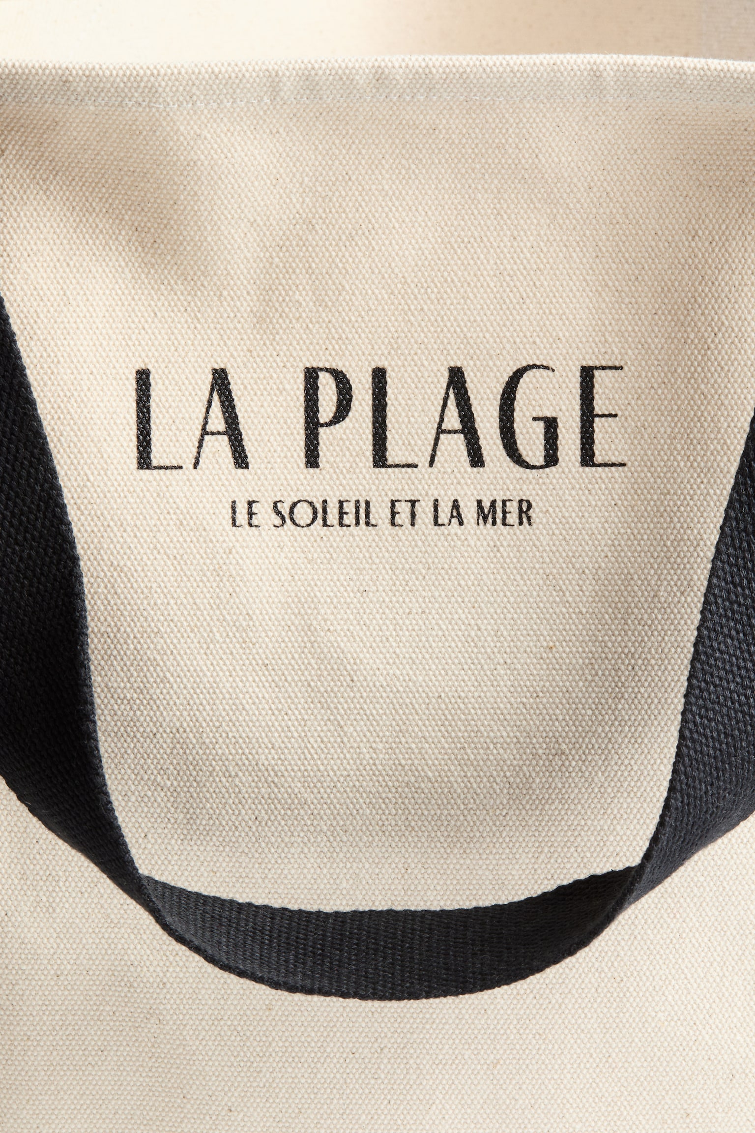 Canvas beach bag - Natural white/Black/Natural white/Dark green - 3