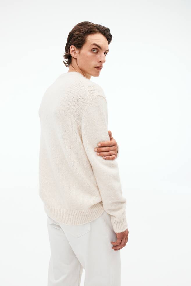 Regular Fit Wool-blend jumper - Cream - 5