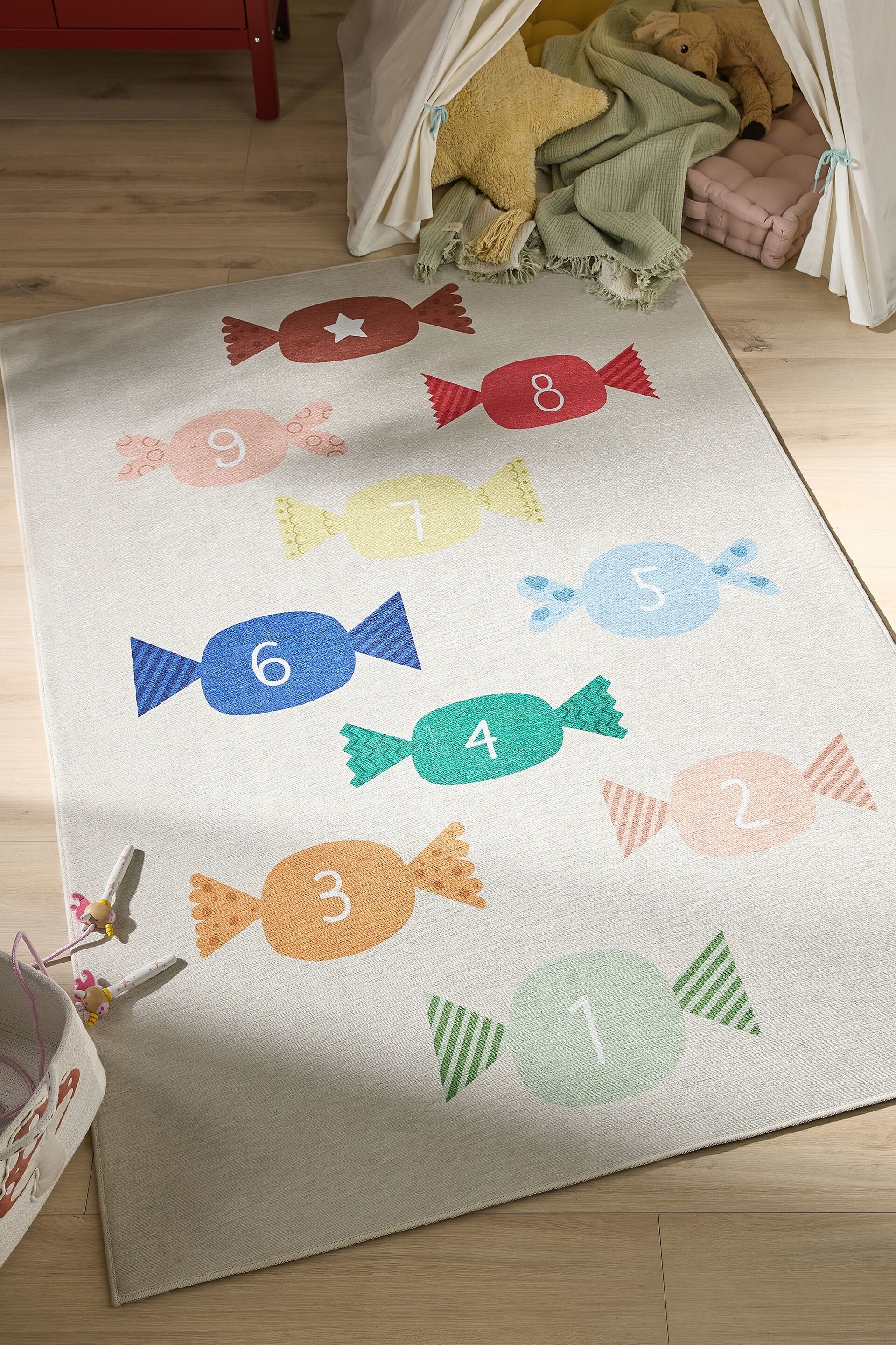 Waschbarer Kinderteppich Pepe - Multicolor