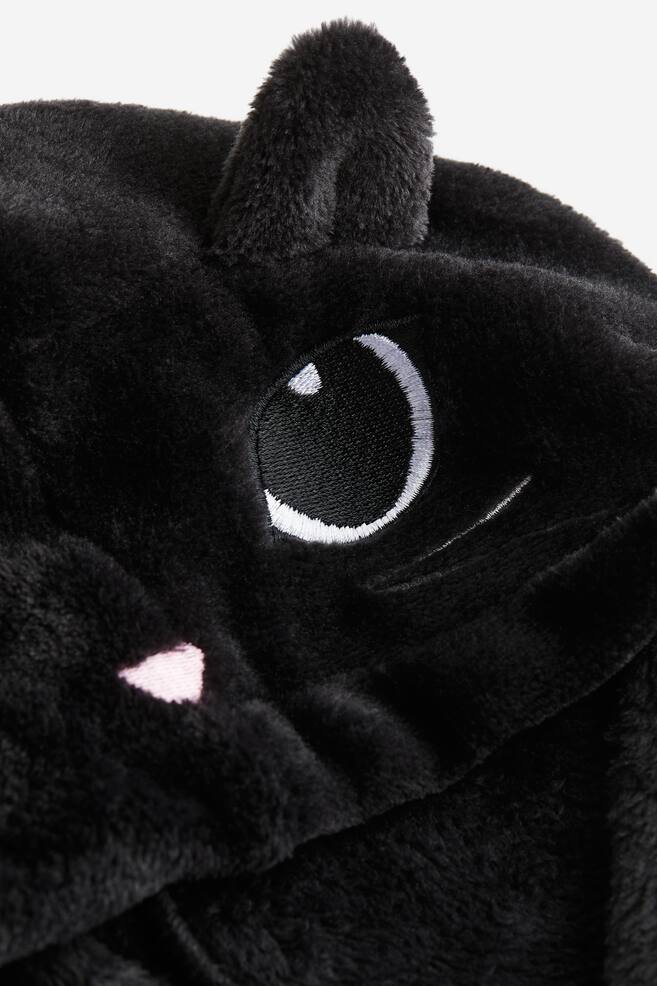 Appliquéd hoodie - Black/Cat - 2