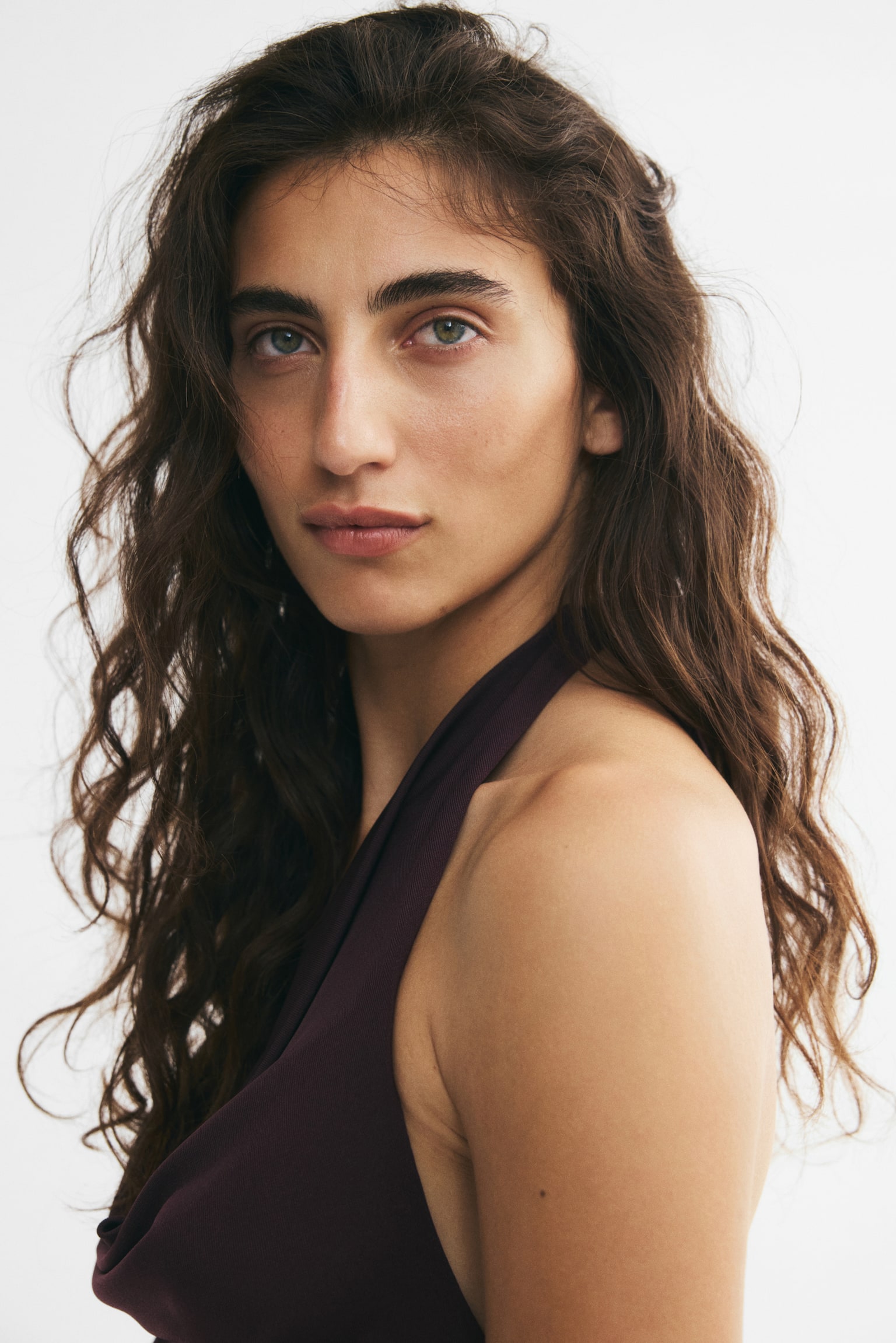 Женское платье H&M Cowl-Neck Halterneck, цвет: Тёмный фиолетовый — фото 4