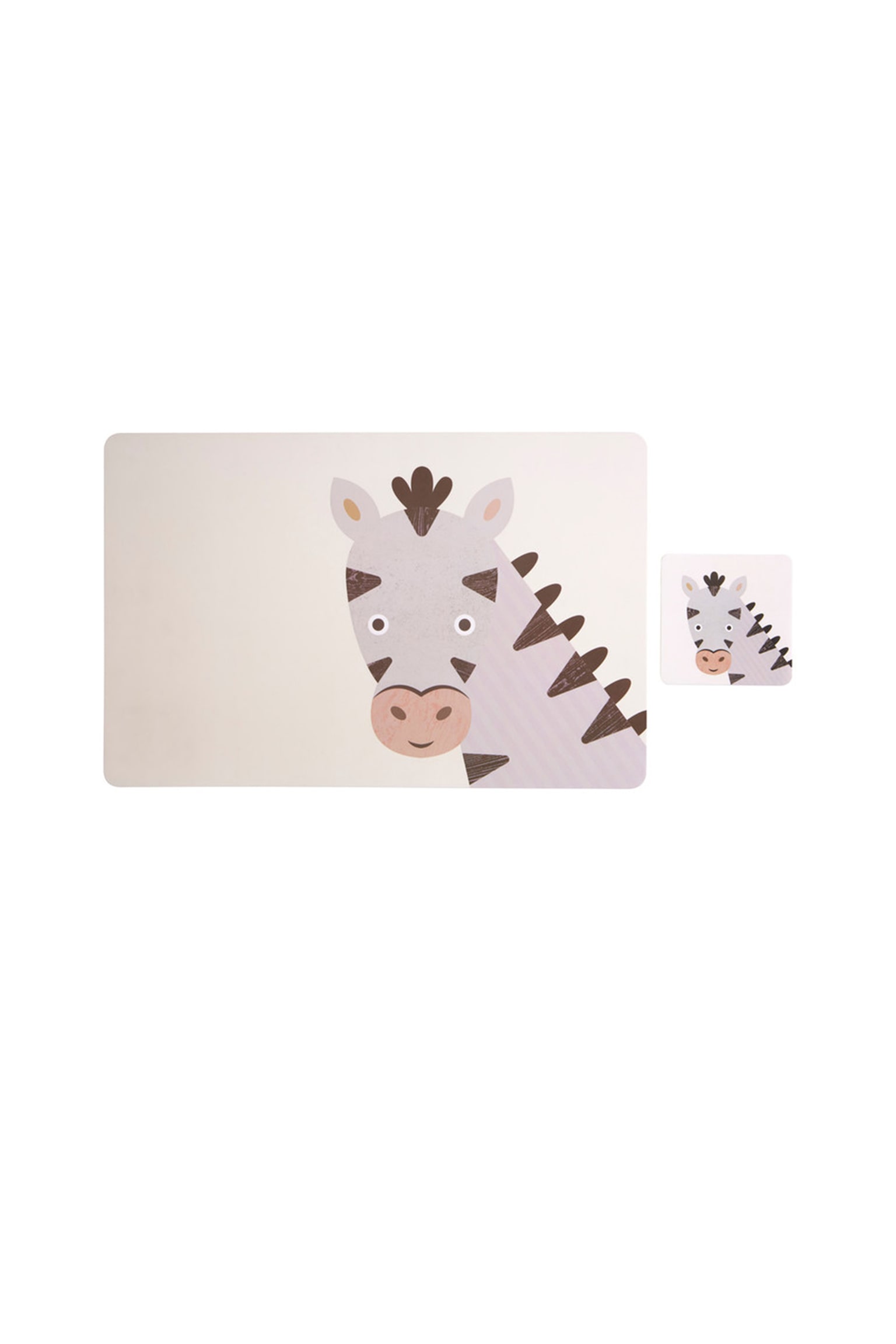 Kids Zebra Placemats & Coasters - Multi-coloured - 1