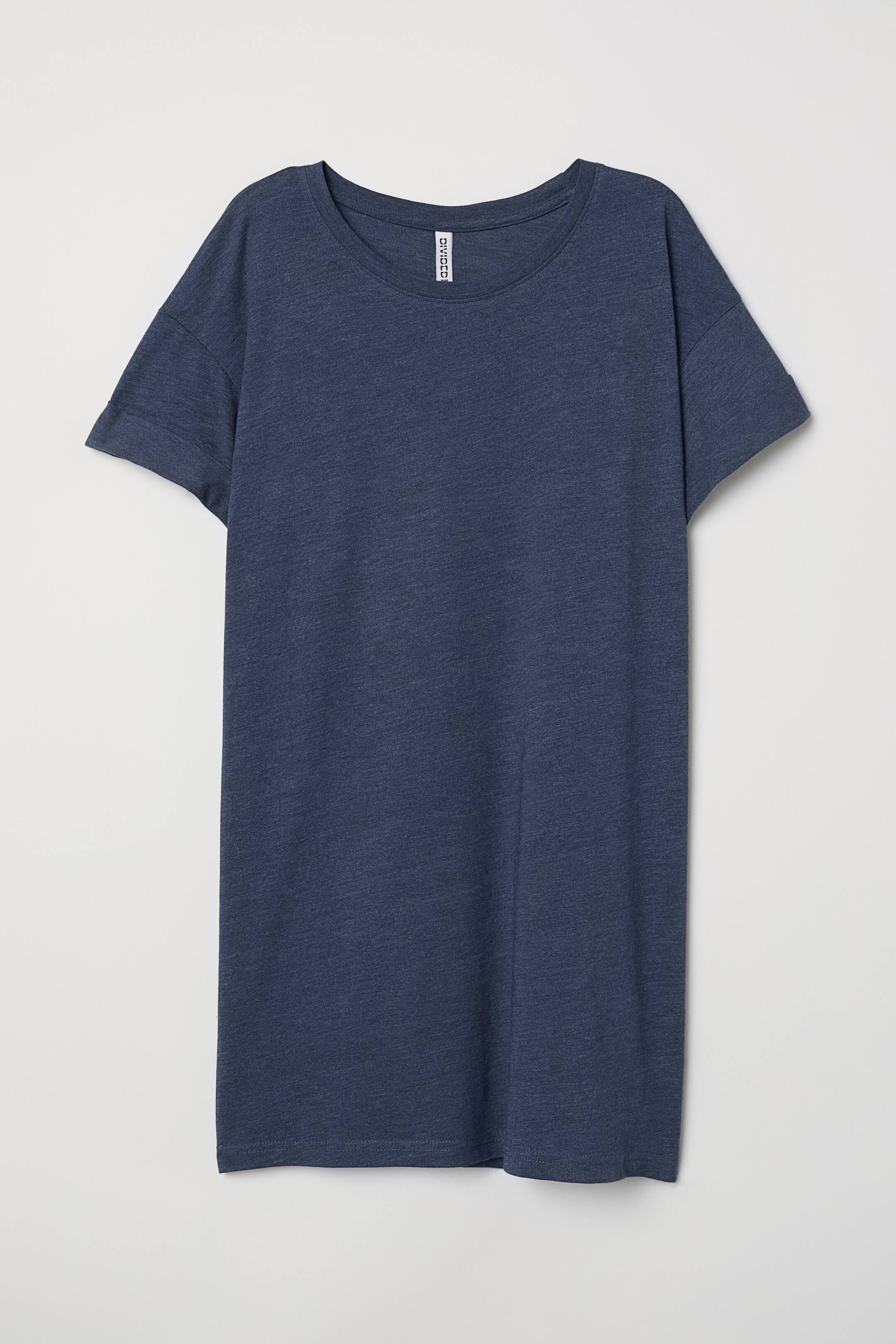 拡大画像を表示: ロングTシャツ - ダークブルーメランジ - レディース | H&M JP 1