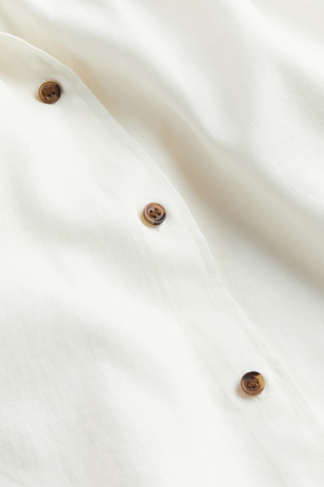 Camicia smanicata in misto lino - Bianco/Bianco/blu righe/Greige/Verde kaki chiaro - 4