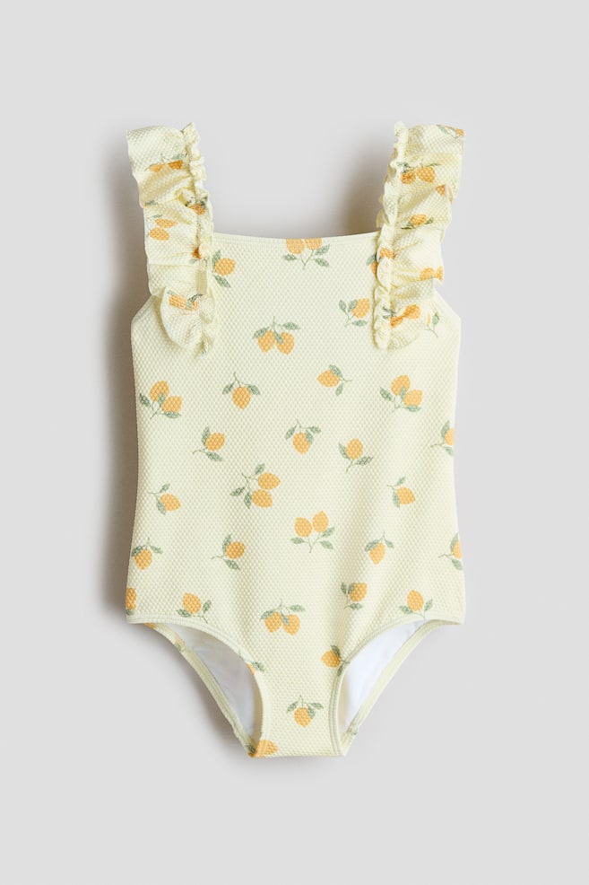 Frill-trimmed swimsuit - Light yellow/Lemons - 1