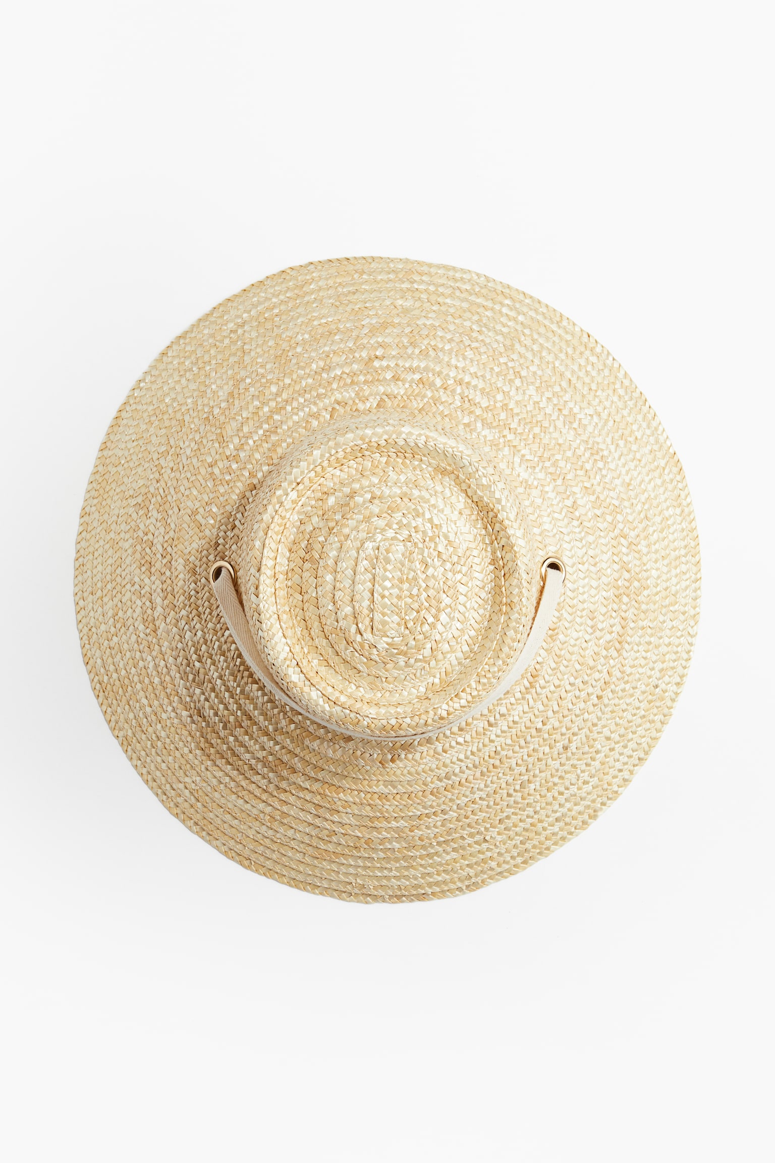 Strap Detail Straw Hat - Beige - 3