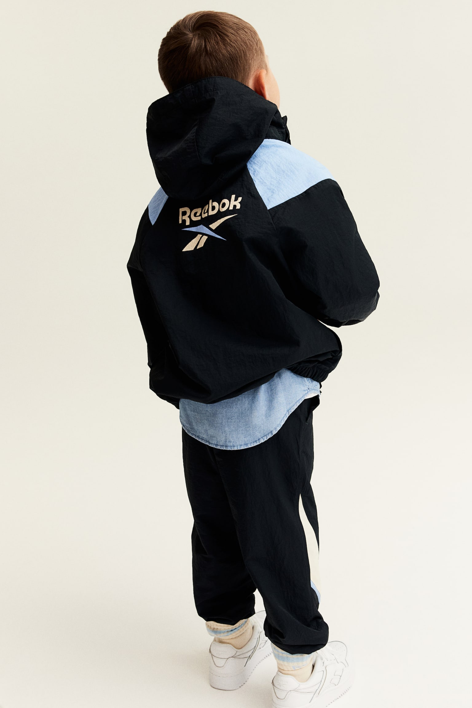 Motif-detail windbreaker - Black/Reebok - 6