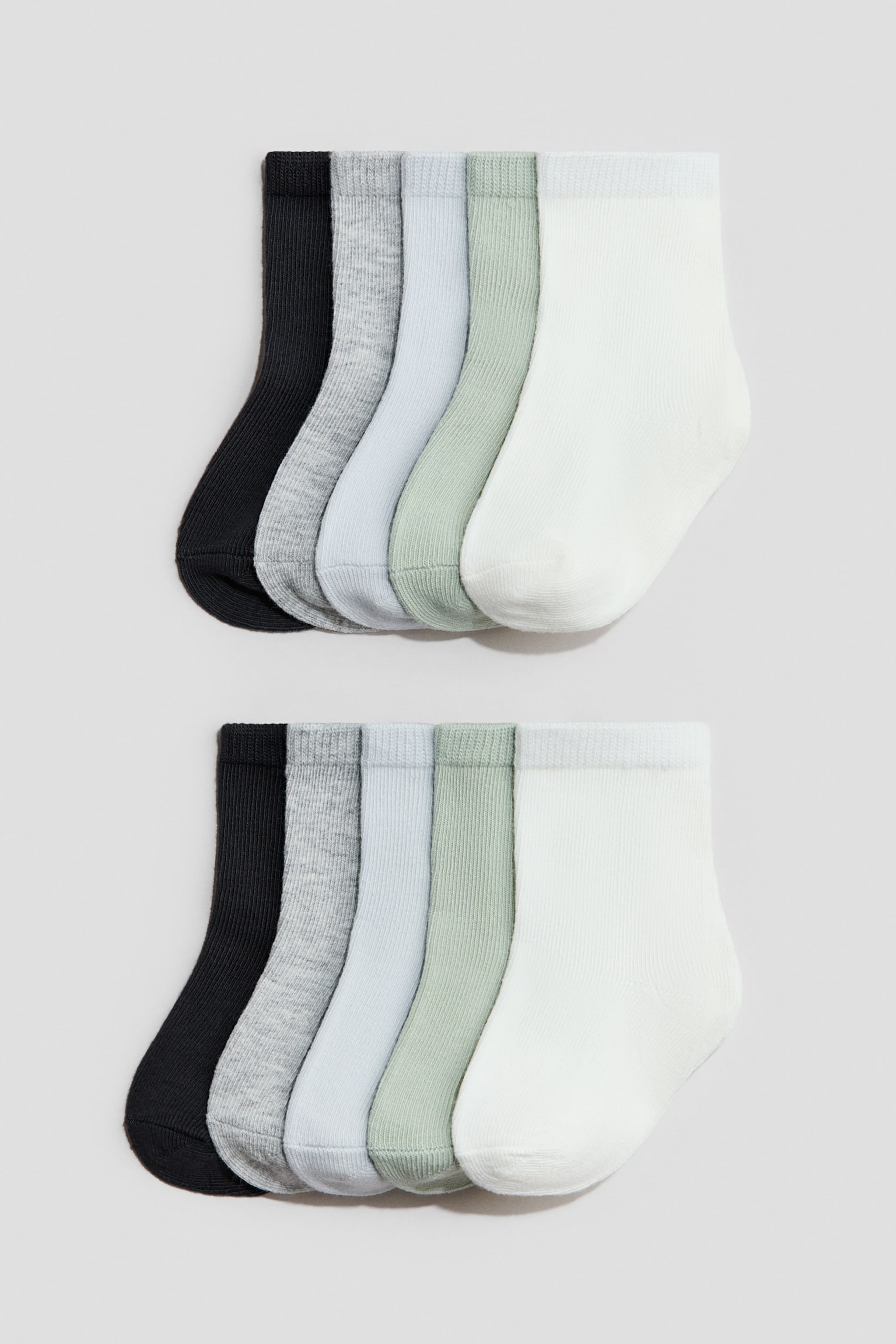Calze, 10 paia - Verde/grigio/nero/Beige chiaro/marrone/Grigio/nero/bianco