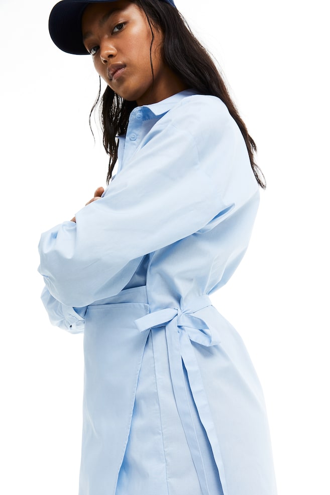 Robe chemise avec jupe croisée - Bleu clair/Bleu clair/rayé - 3