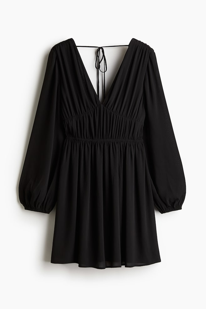 Open-back dress - Black - 1