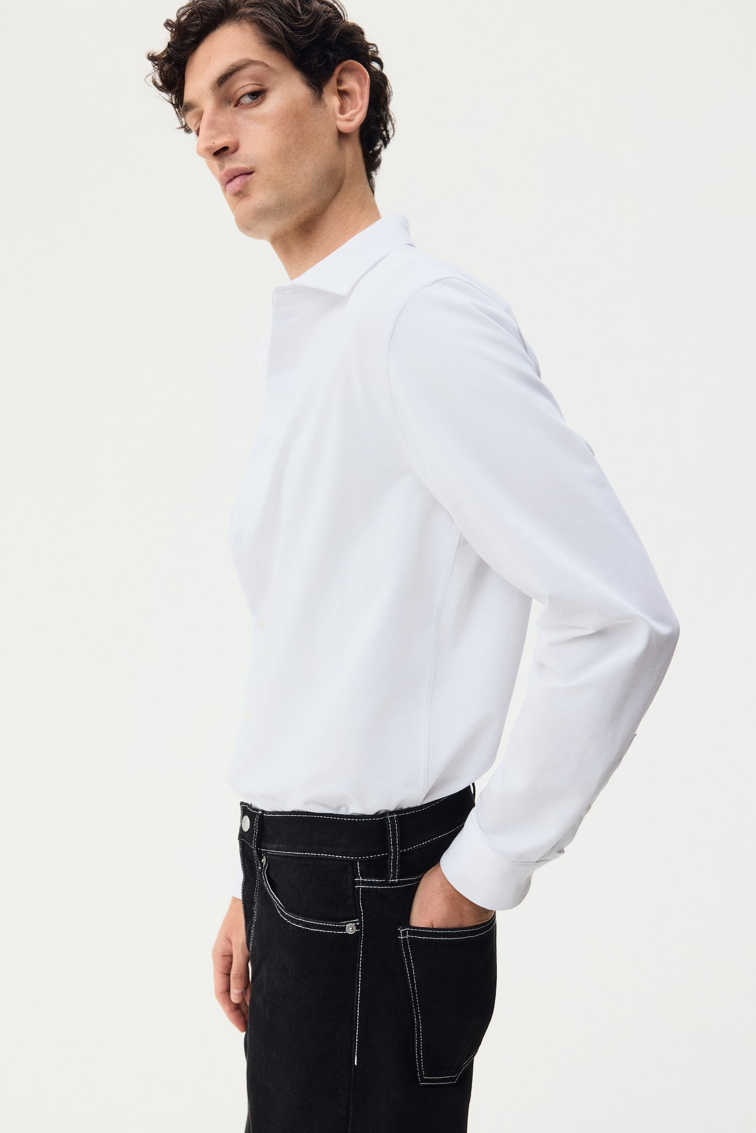 חולצה Slim Fit - לבן - 7