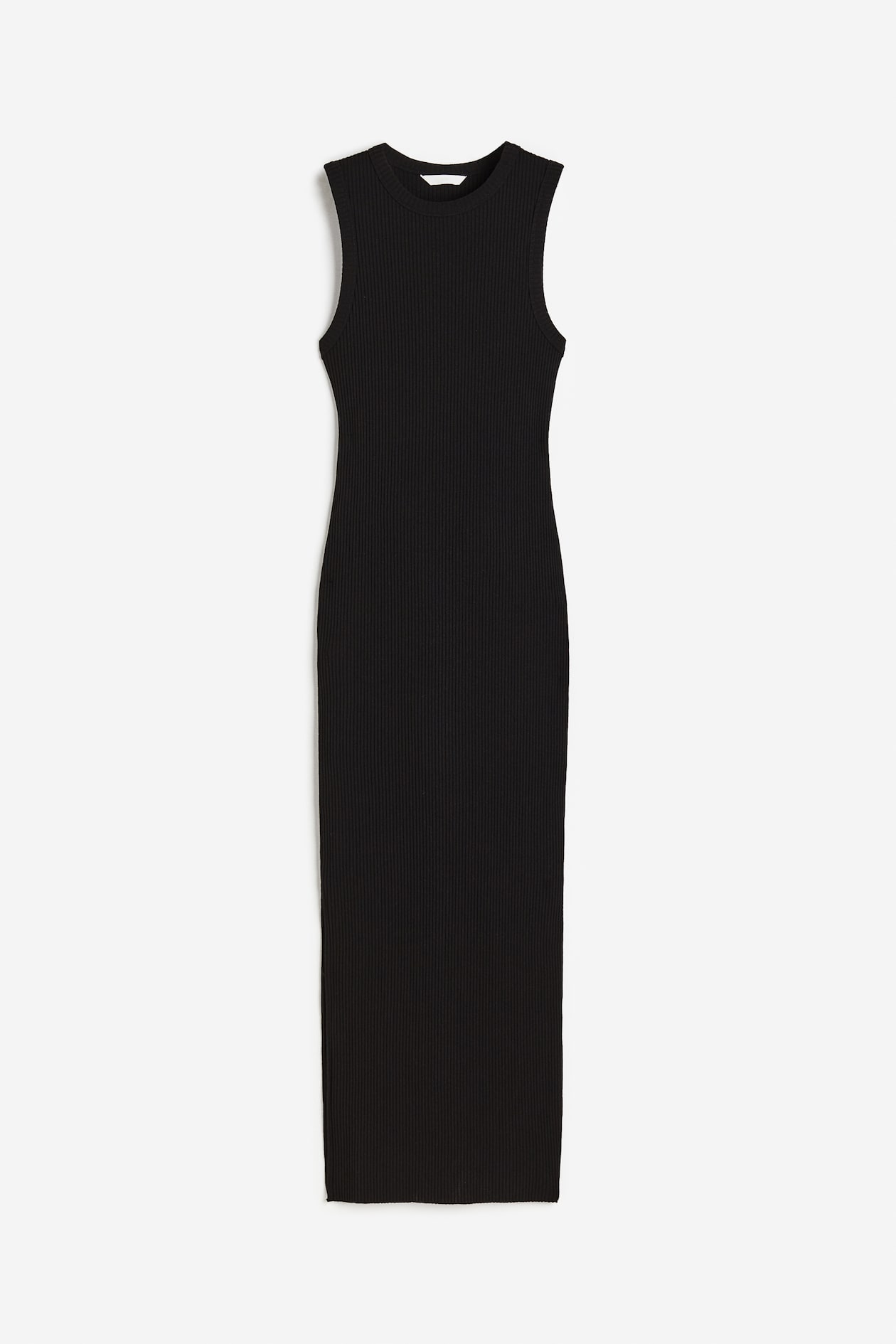 Ribbed Jersey Dress - Round Neck - Sleeveless - Black - Ladies | H&M US