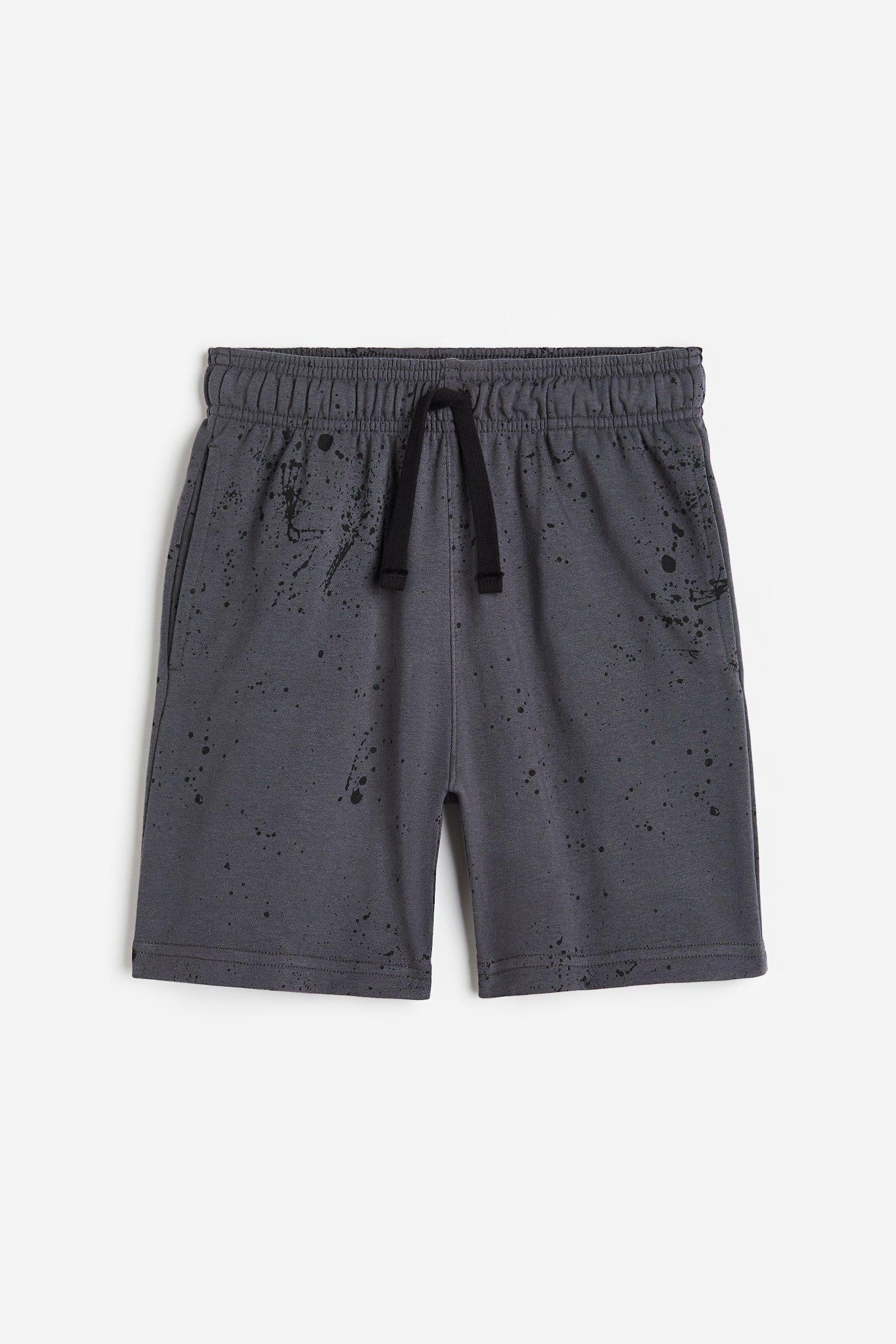 Printed sweatshorts - Dark grey/Splatter print/Dark grey/Red - 1