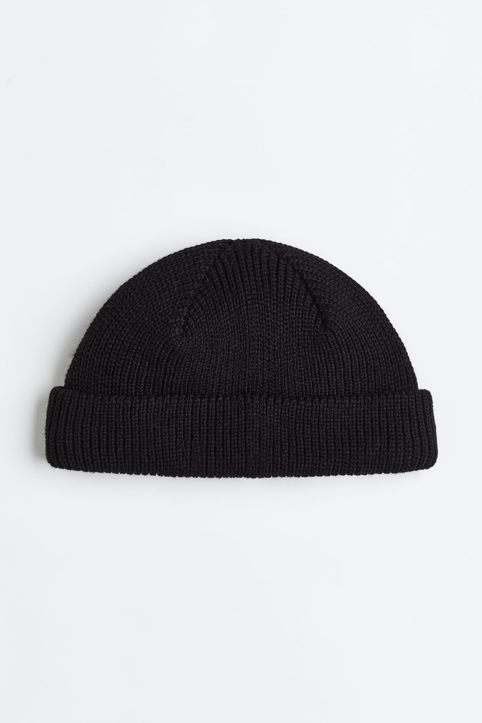 Rib Knit Beanie - Black - 1