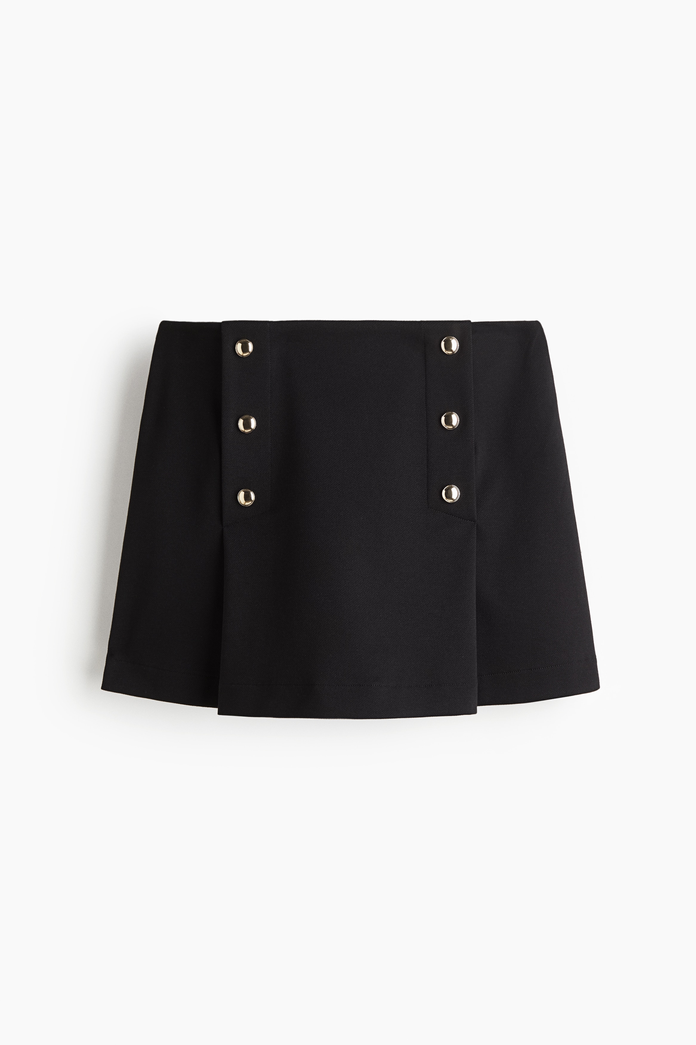 Button-front skort - Black