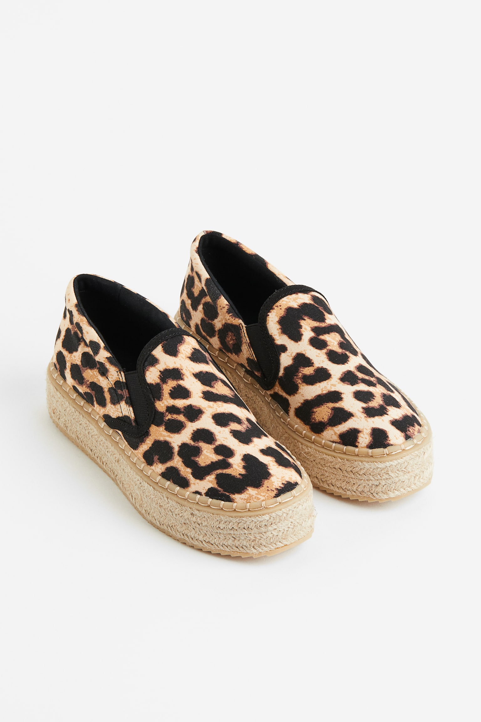 Platform Espadrilles - Light beige/Leopard print/White/Beige - 2