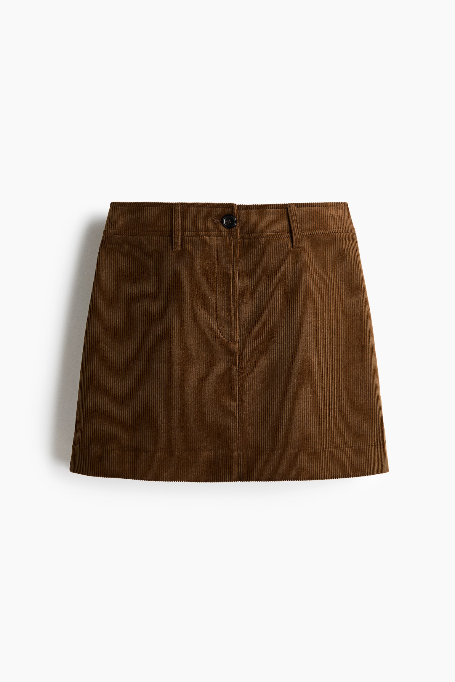 Cotton corduroy mini skirt - Dark khaki green - 1
