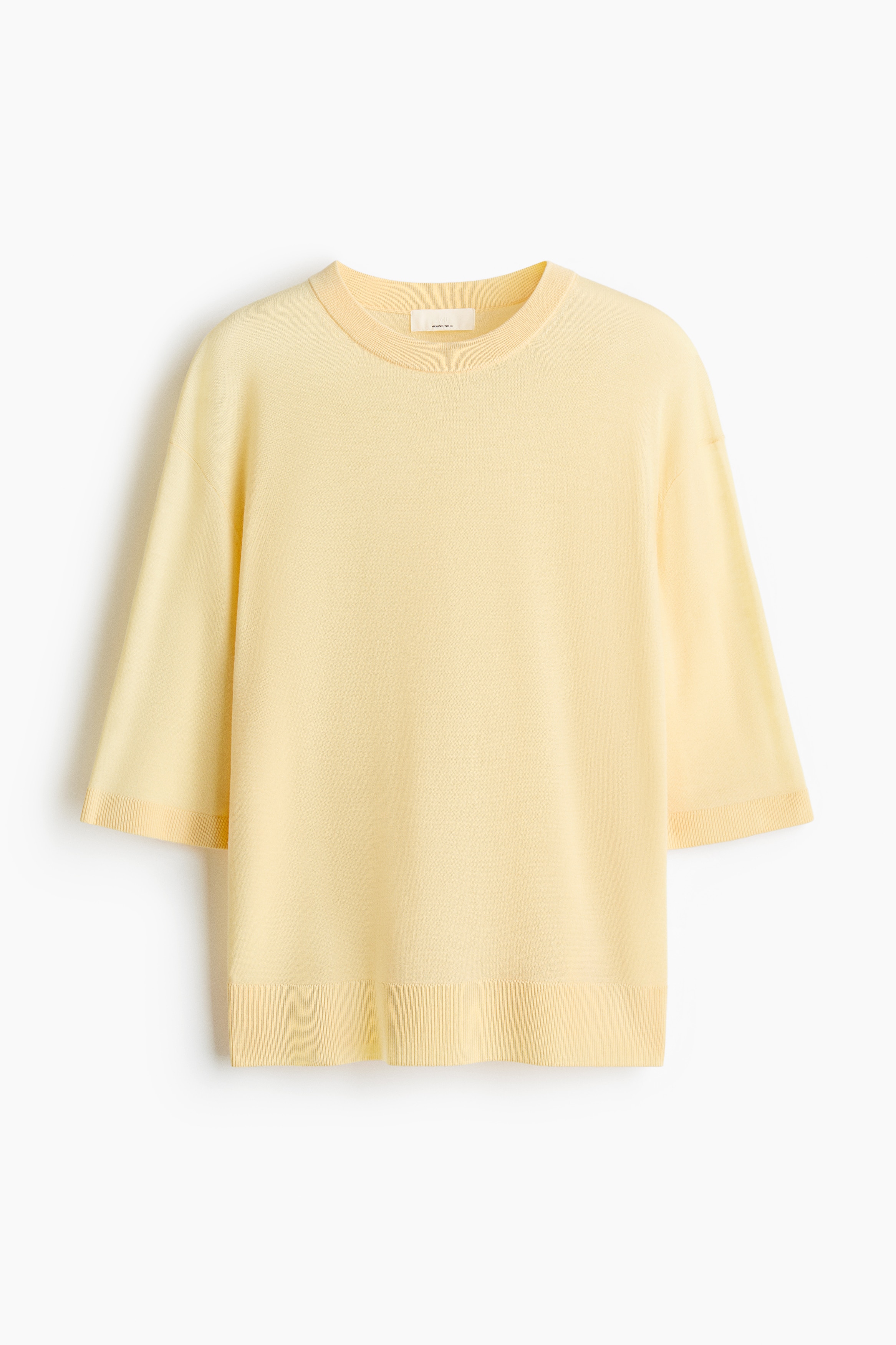 Merino Wool T-Shirt - Light yellow/Black/Dark brown