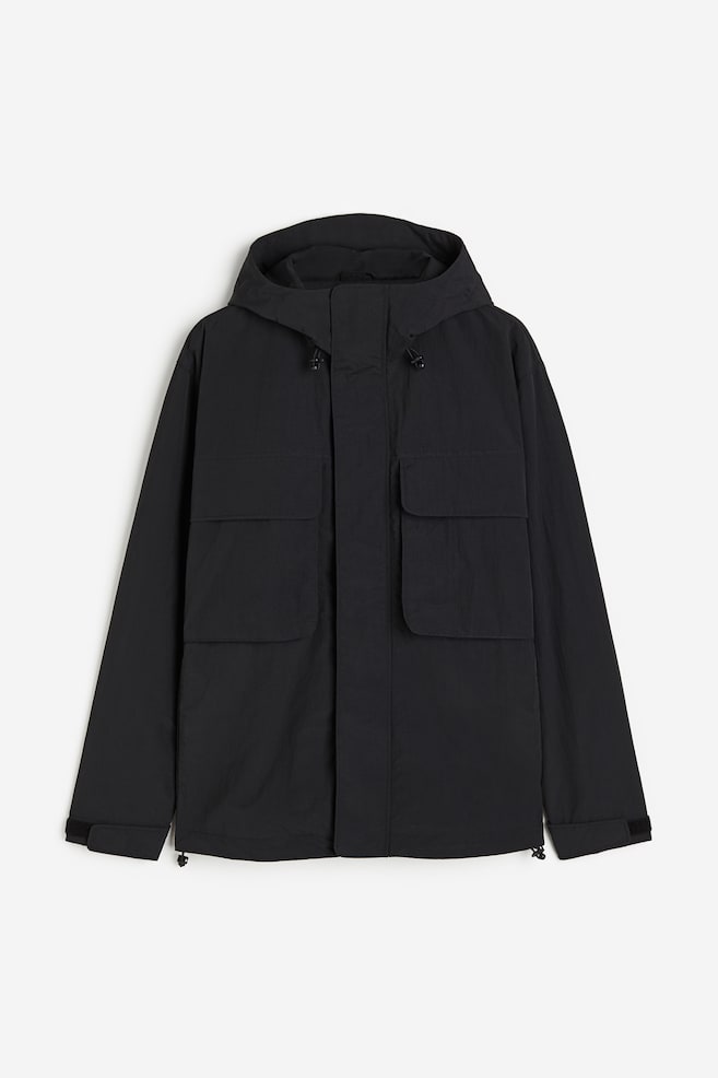 Loose Fit Water-repellent jacket - Black/Beige - 1
