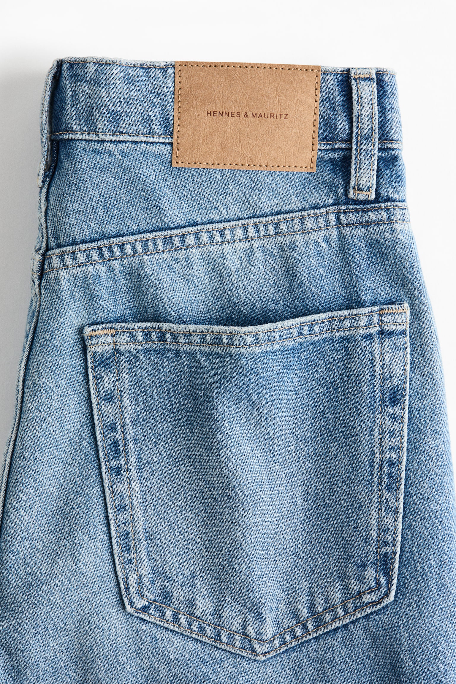 Женские джинсы H&M Straight High, цвет: Джинсовый синий — фото 3