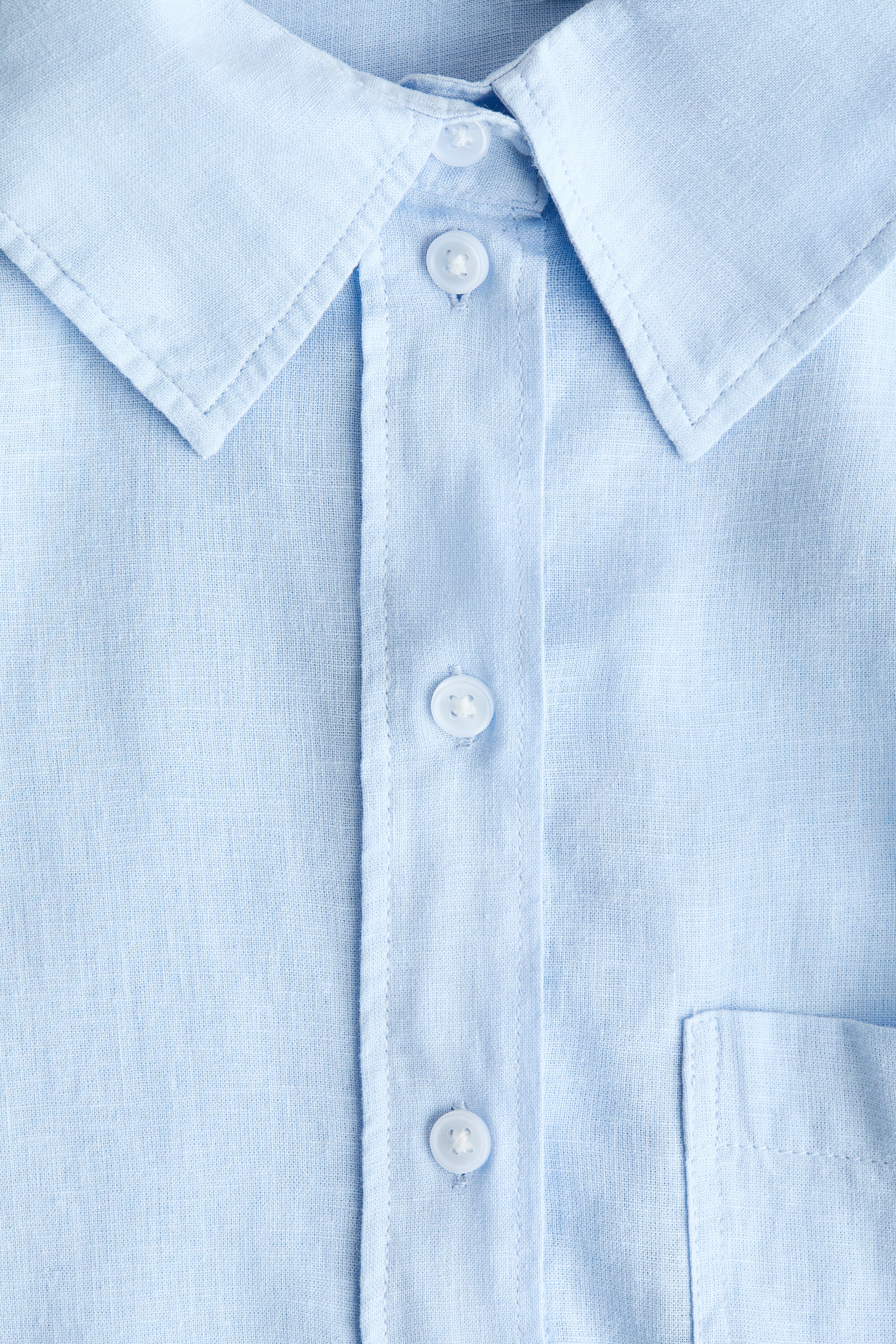 View larger image: Linen-Blend Shirt - Light blue - Ladies | H&M US 6