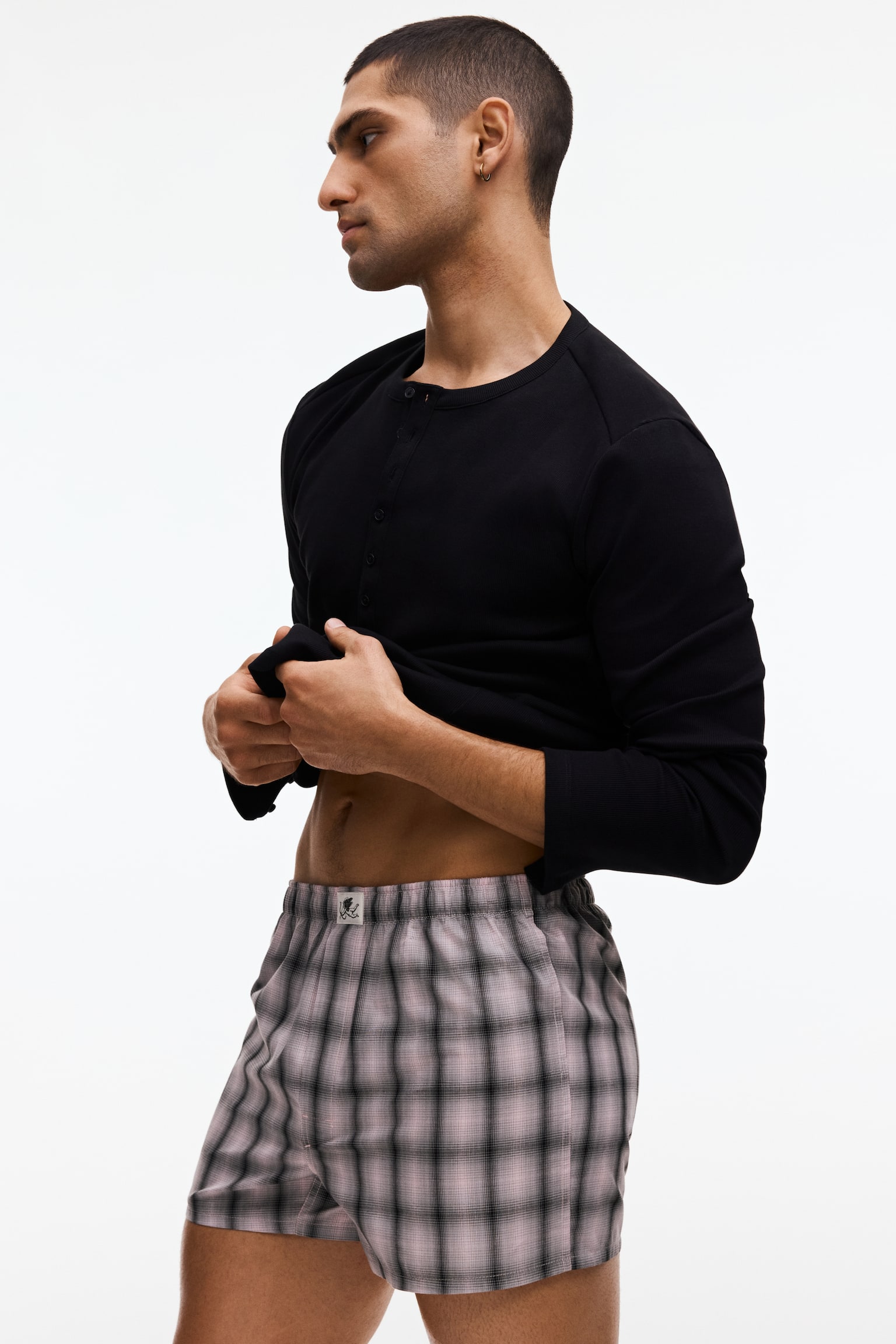2-pack woven boxer shorts - Light pink/Checked/Green/Striped/Light blue/Striped/Khaki green/Checked/Pink/Striped/Black/White checked/Red/Checked/Dark green/Checked/Brown/Checked/Blue/Striped - 5