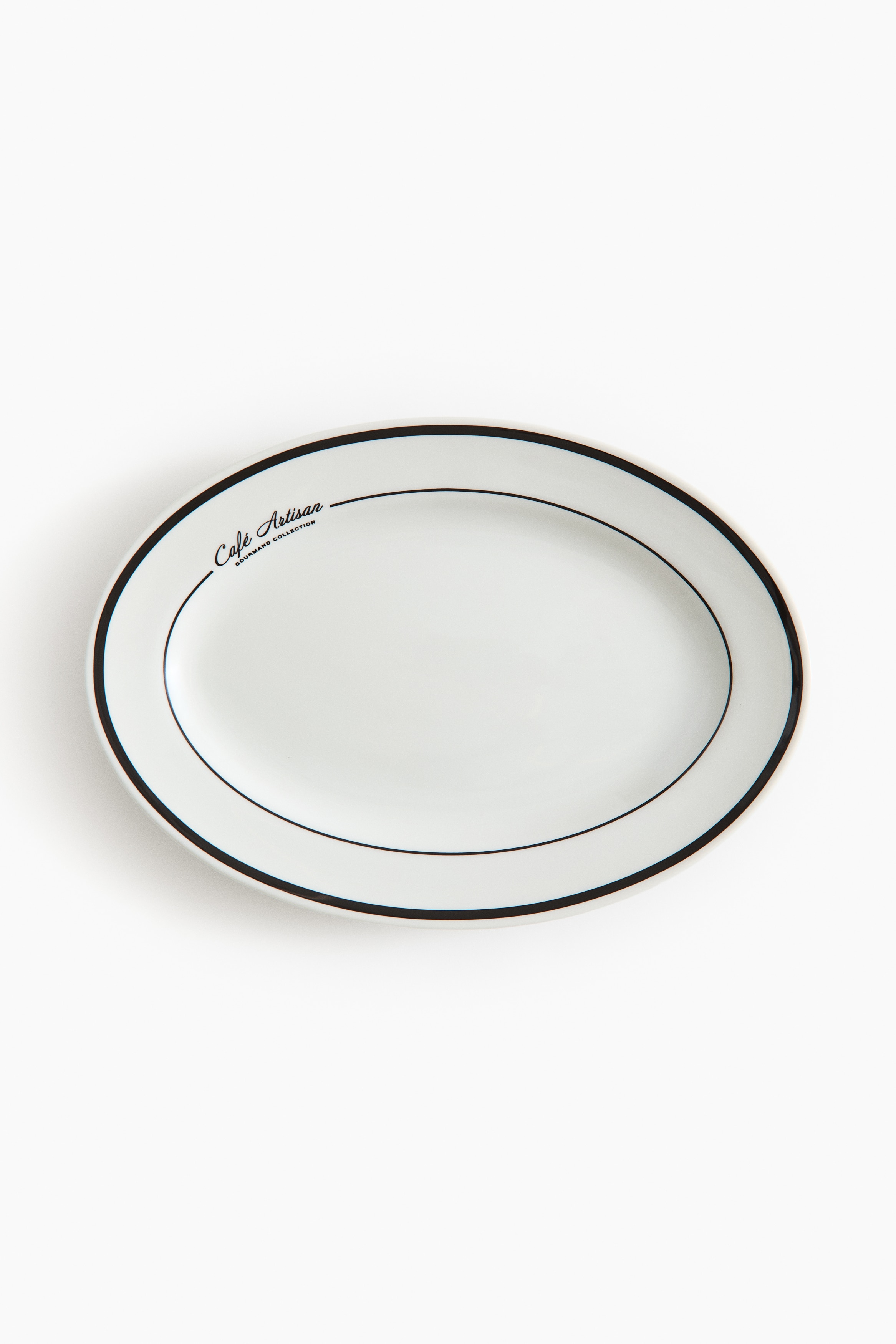 Porcelain Serving Plate - White/black