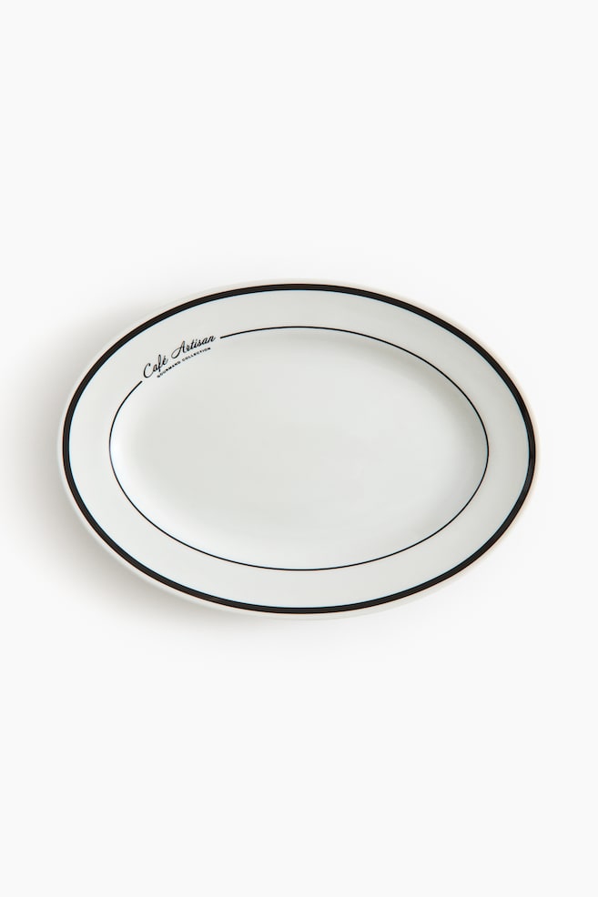 Porcelain Serving Plate - White/black - 1