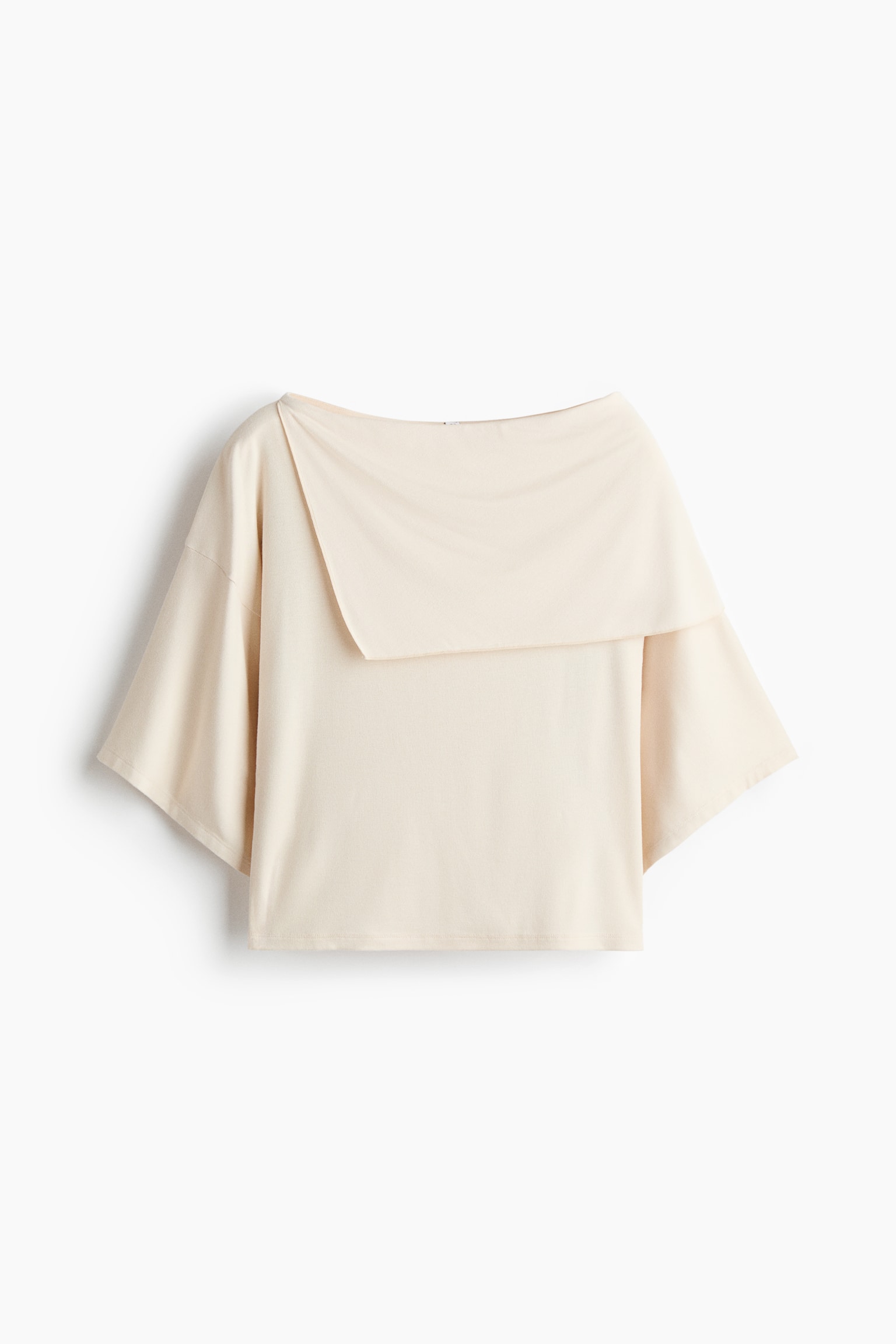 Jerseyshirt mit Cape-Detail - Cremefarben/Schwarz/Dunkles Pflaumenlila/Dunkelblau