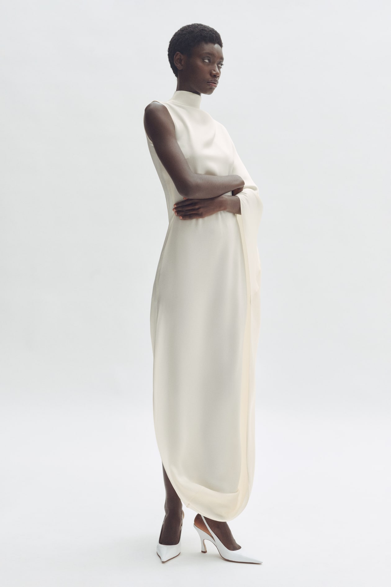 Satin Cape Dress - image 4