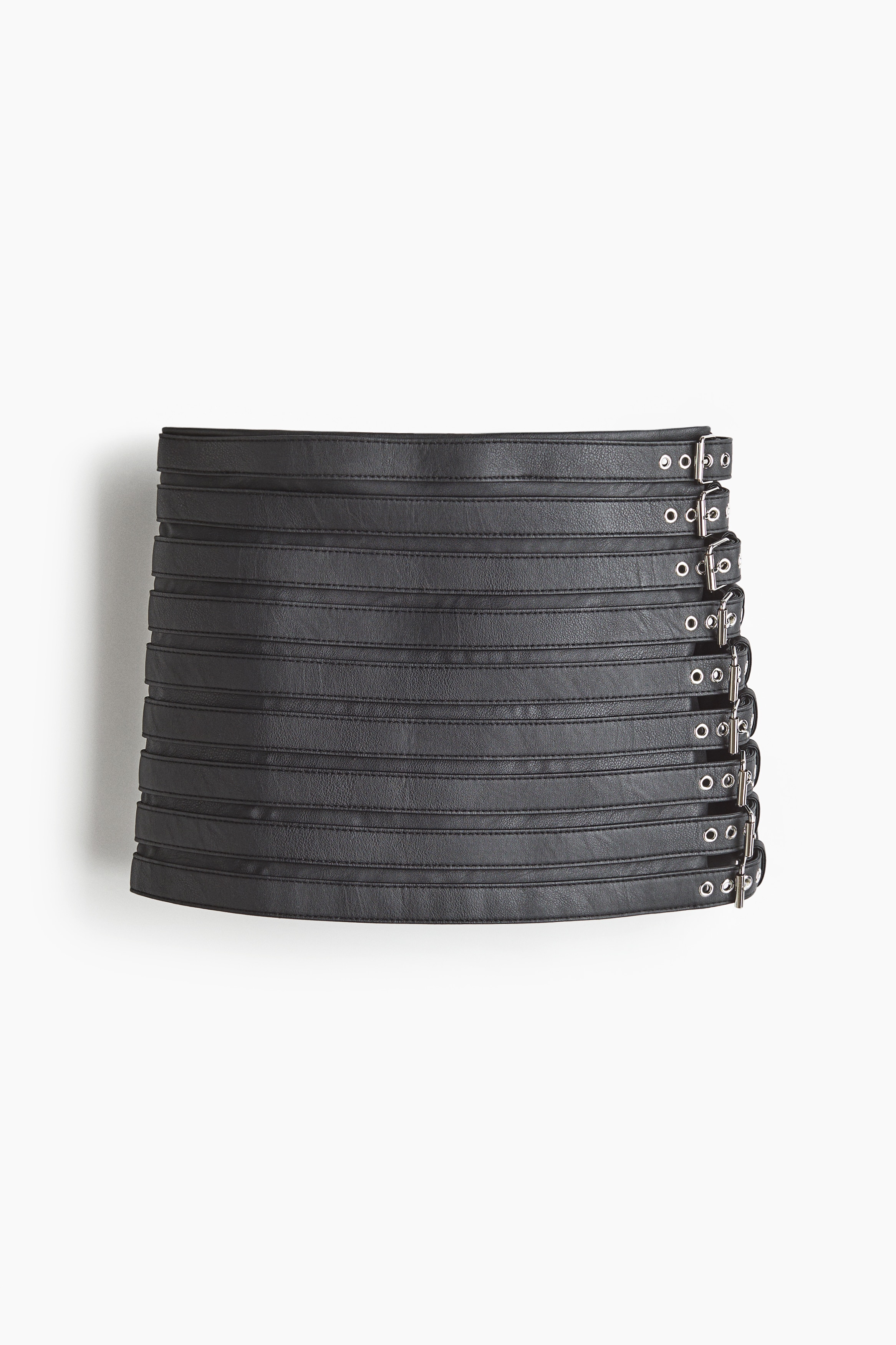 Belt-Detail Mini Skirt - Black