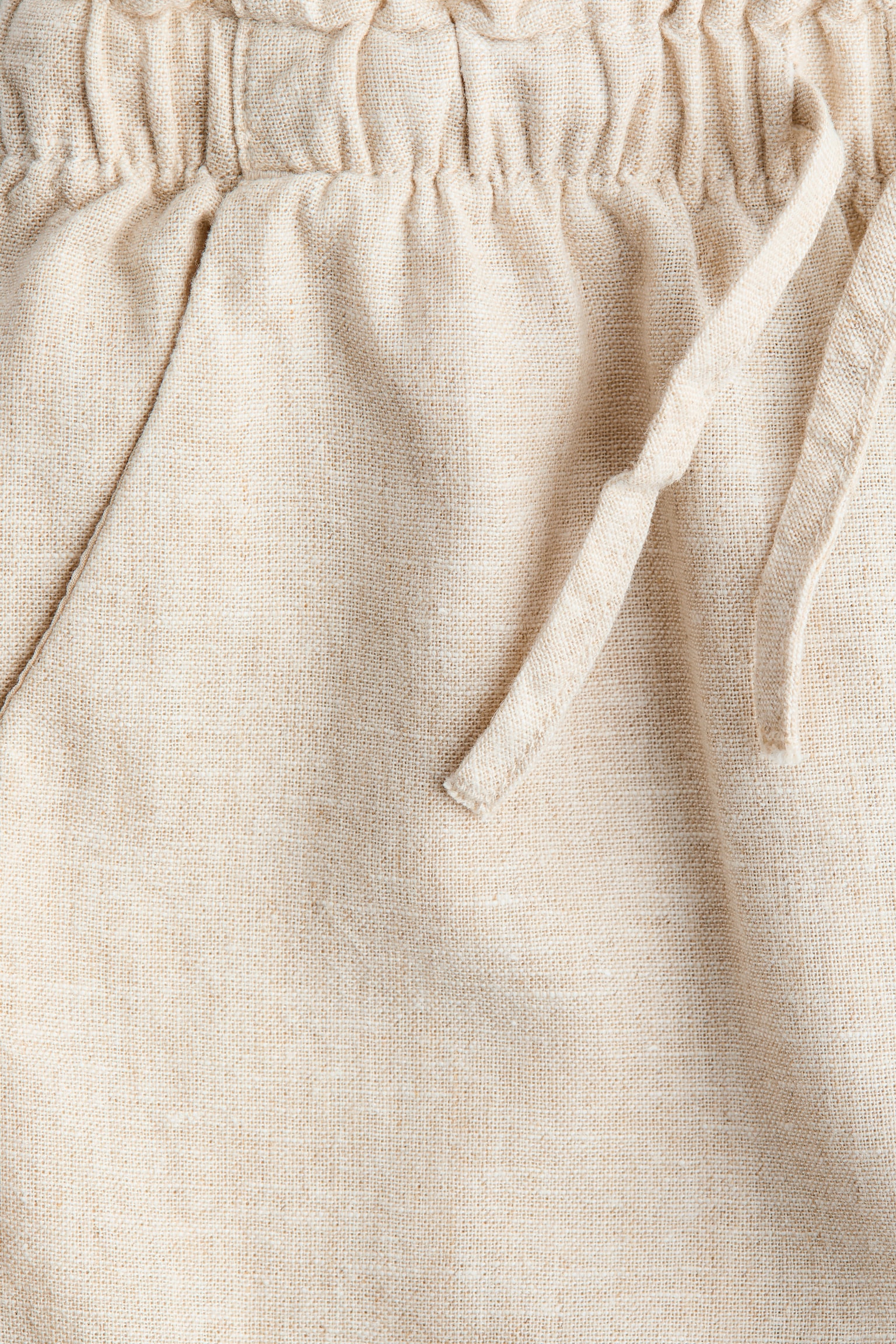 Pantalón en mezcla de lino - Beige/Blanco - 2