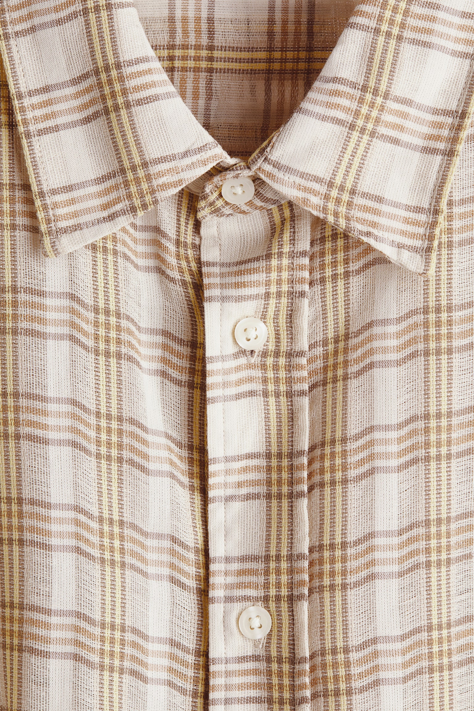 Relaxed Fit Cotton shirt - Beige claro/Cuadros/Beige claro/Cuadros - 4