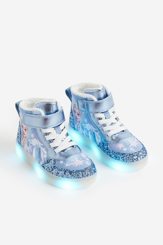 Varmfôrede ankelhøye sneakers med blink - Lys blå/Frost - 3