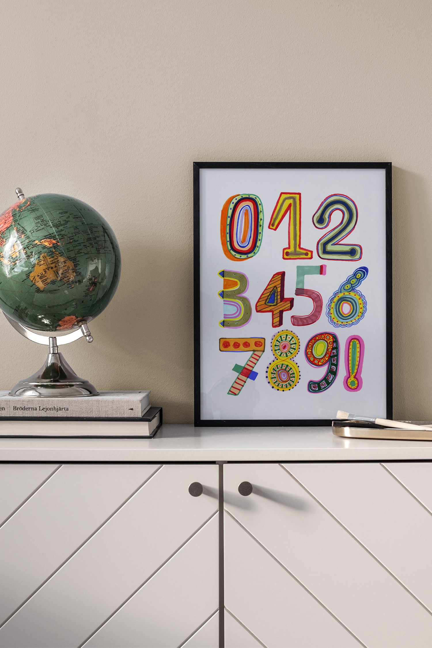 My 123 Poster - White/red/yellow