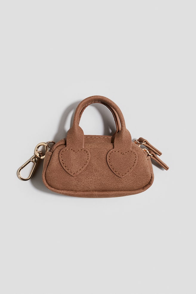 Bag charm - Brown/Pink - 1