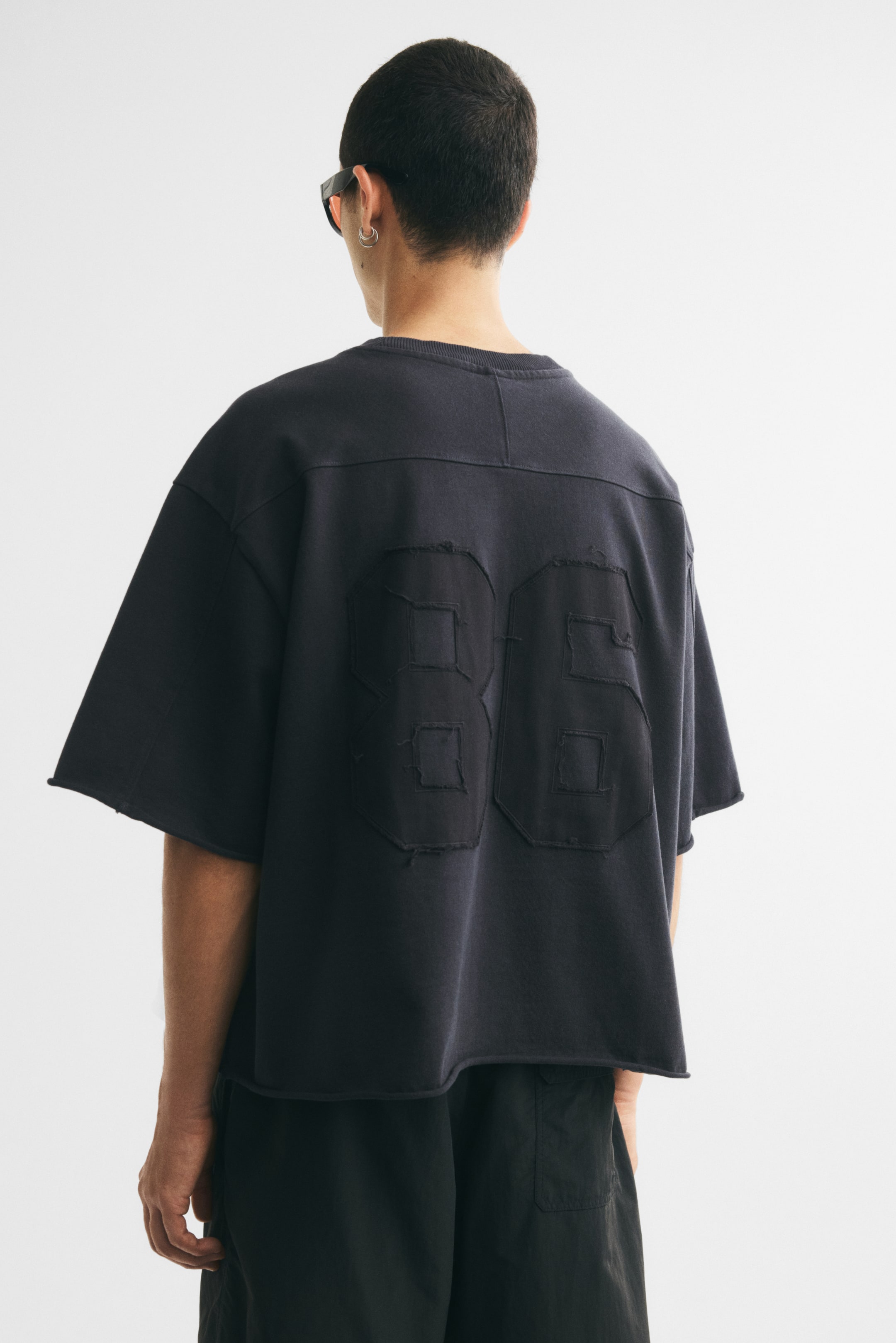 Oversized Motif-Detail Cotton T-Shirt