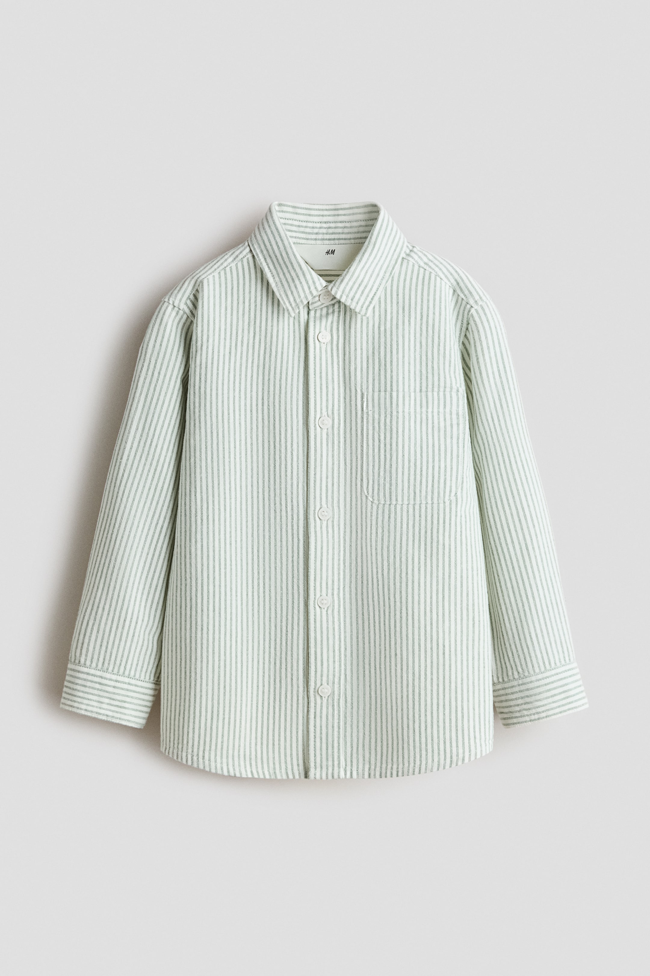 Voir une image plus grande: Chemise en coton - Crème/rayures vertes - ENFANT | H&M CA 4