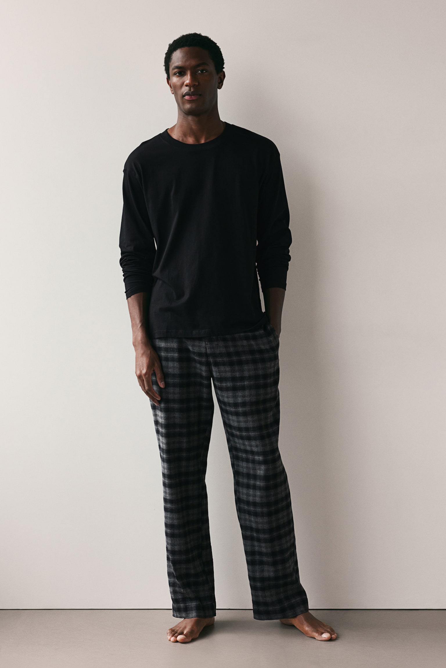 Regular Fit Pyjama - Dark grey/Checked/Dark grey/Pinstriped/White/Navy blue/White - 5