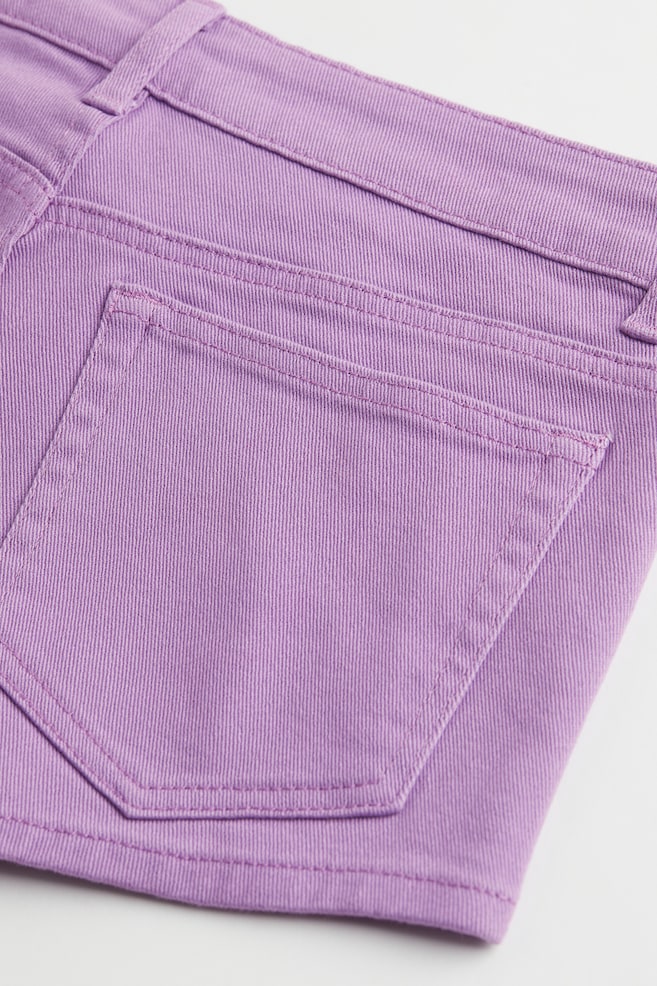 Low-waisted twill shorts - Purple/Black/White/Khaki green/dc - 2