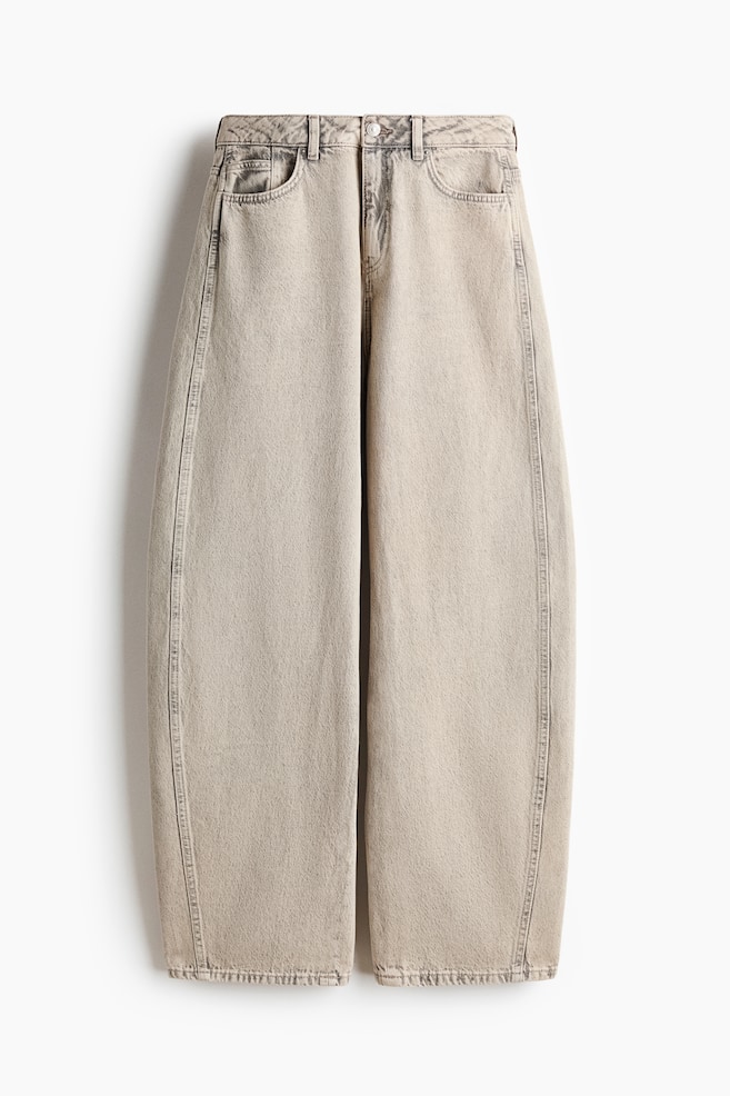 Barrel-Leg High-Waist Jeans - Taupe/Light denim blue/Dark denim blue/Light beige/Denim gray/Washed black/Black/Denim blue/Light dusty beige - 1